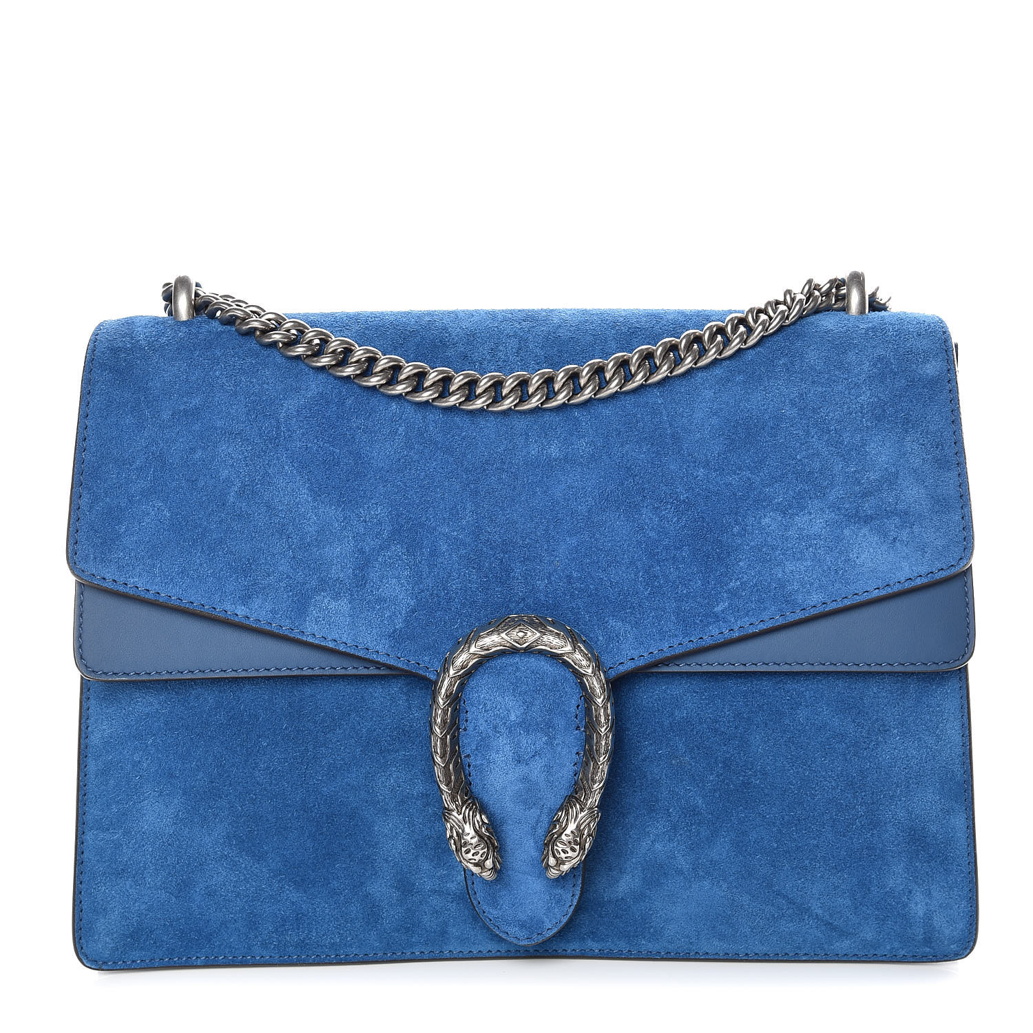 GUCCI Suede Medium Dionysus Shoulder Bag Blue 394770