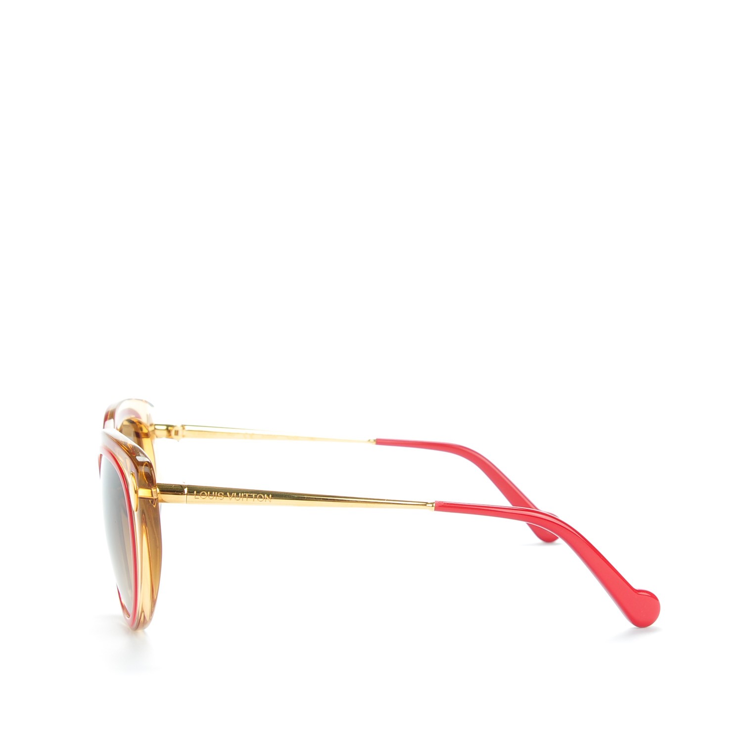 LOUIS VUITTON Willow Z0675W Sunglasses Gold Red 145690