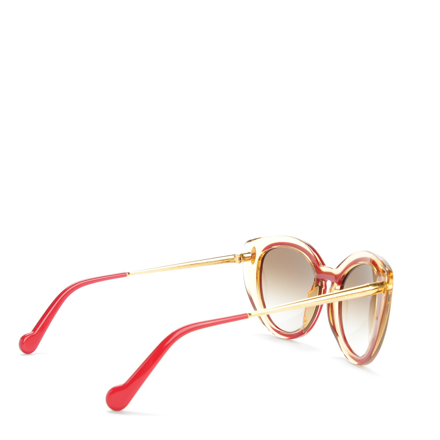 LOUIS VUITTON Willow Z0675W Sunglasses Gold Red 145690