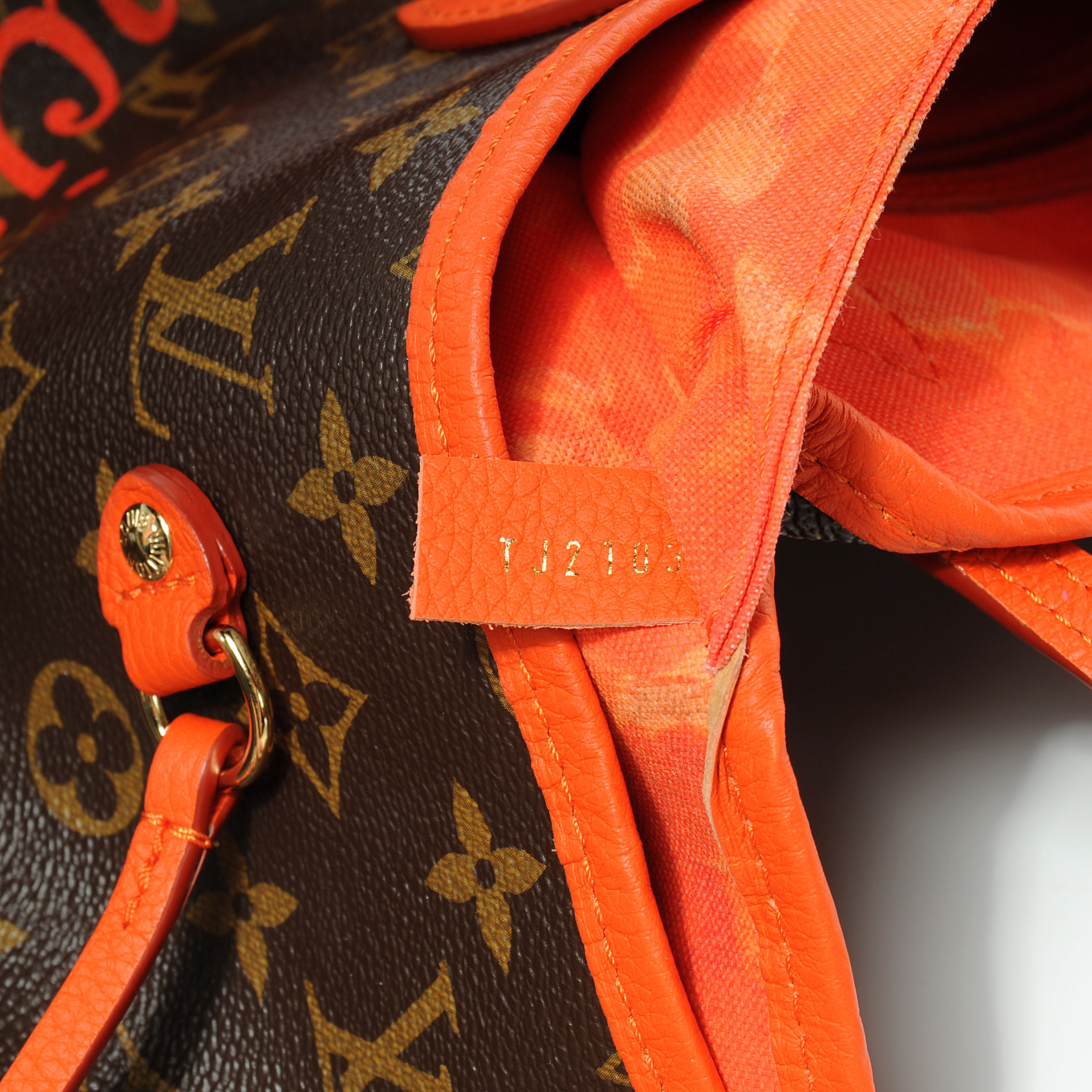 LOUIS VUITTON Monogram Ikat San Francisco LV Cup Neverfull GM Orange 55429