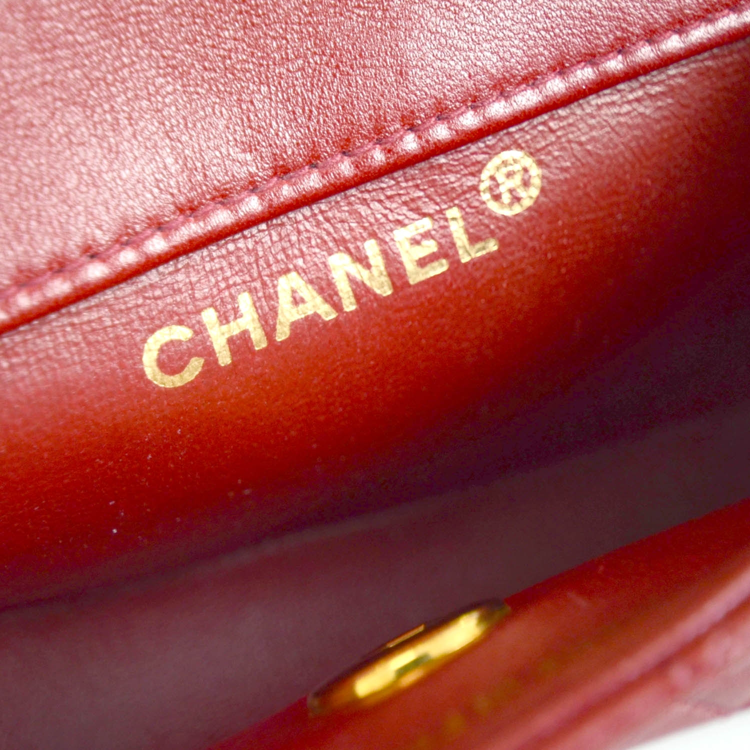 CHANEL Lambskin Quilted Micro Mini Flap Red GHW 27510