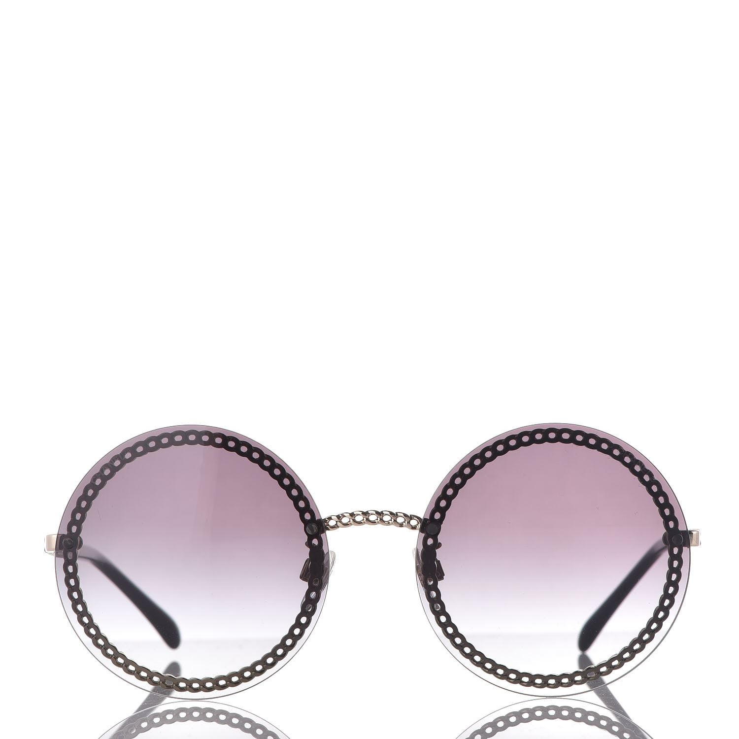 chanel round sunglasses with chain