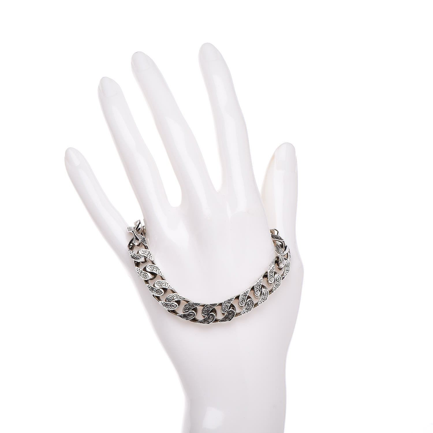 interlocking g chain bracelet in silver