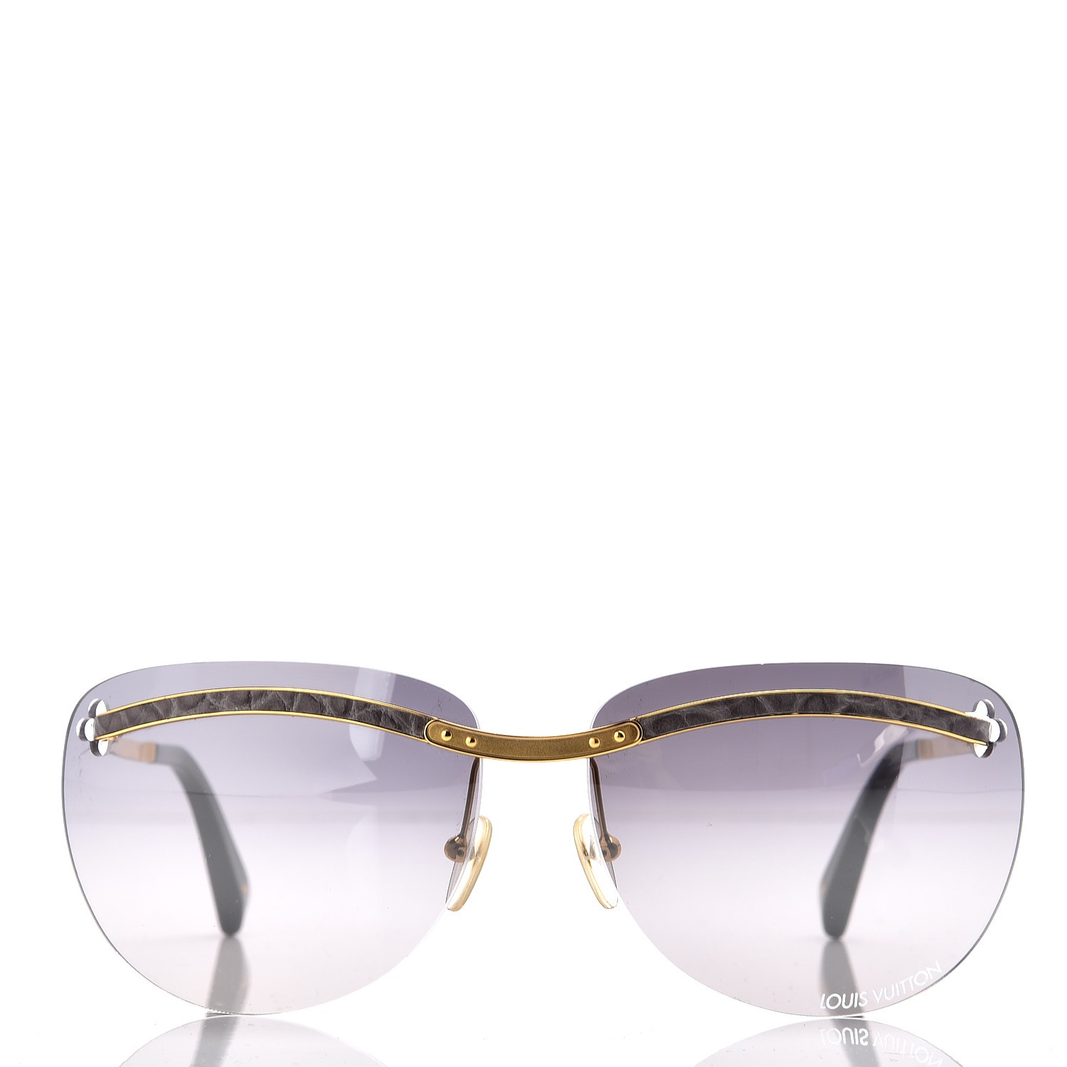 LOUIS VUITTON Rimless Sunglasses Z0223U Gold 240221