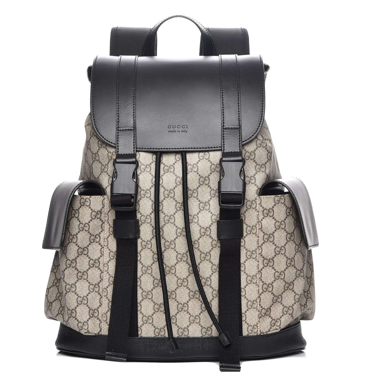 GUCCI GG Supreme Monogram Soft Backpack Black 225304