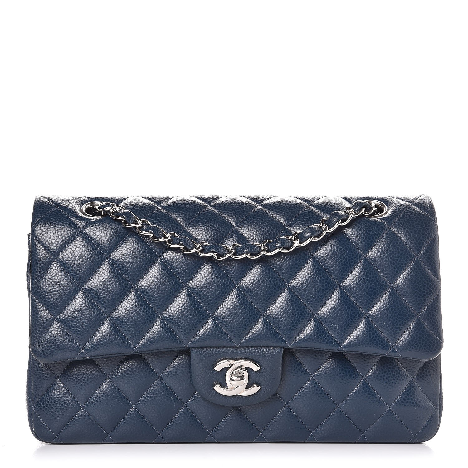 chanel classic flap navy blue