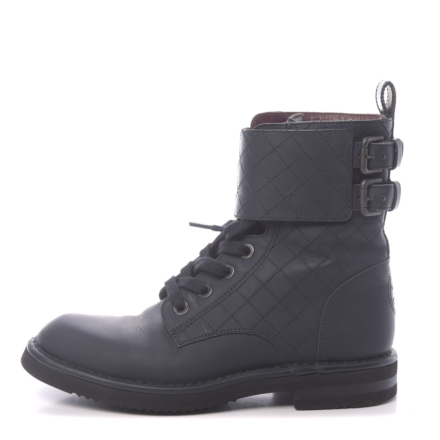 chanel quilted combat boots 2019