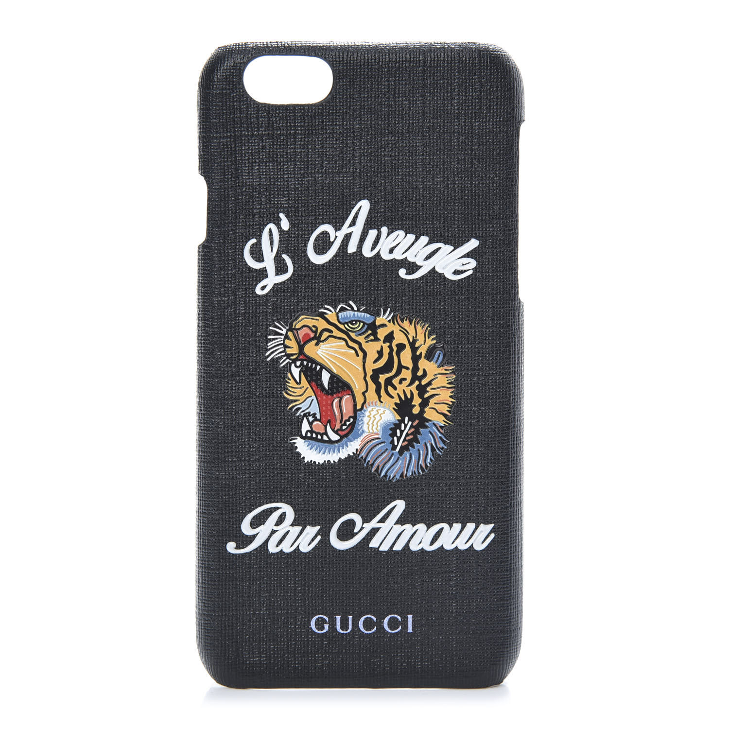 Gucci Gg Supreme Monogram Tiger Print Iphone 7 Case Black Fashionphile
