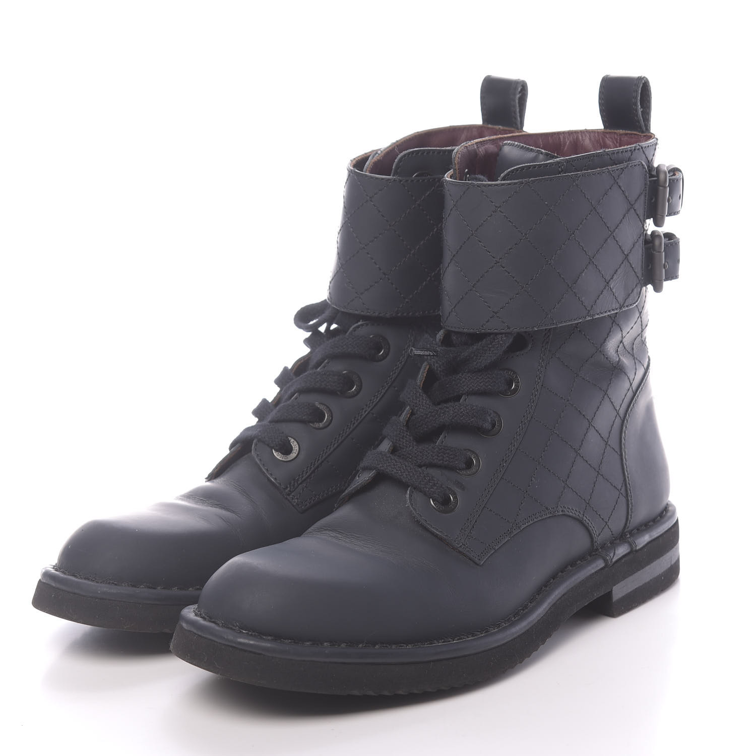 chanel quilted combat boots 2020
