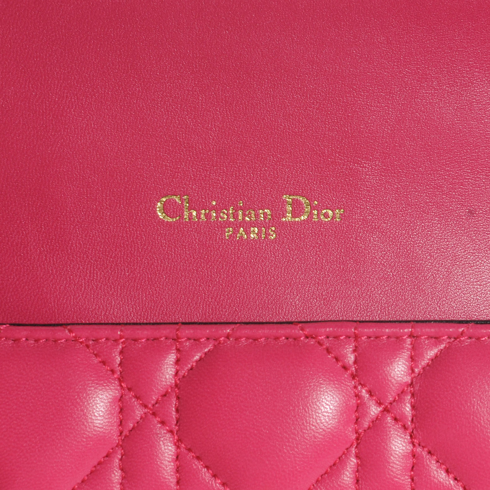 CHRISTIAN DIOR Lambskin Cannage Medium Miss Dior Flap Sorbet 57748