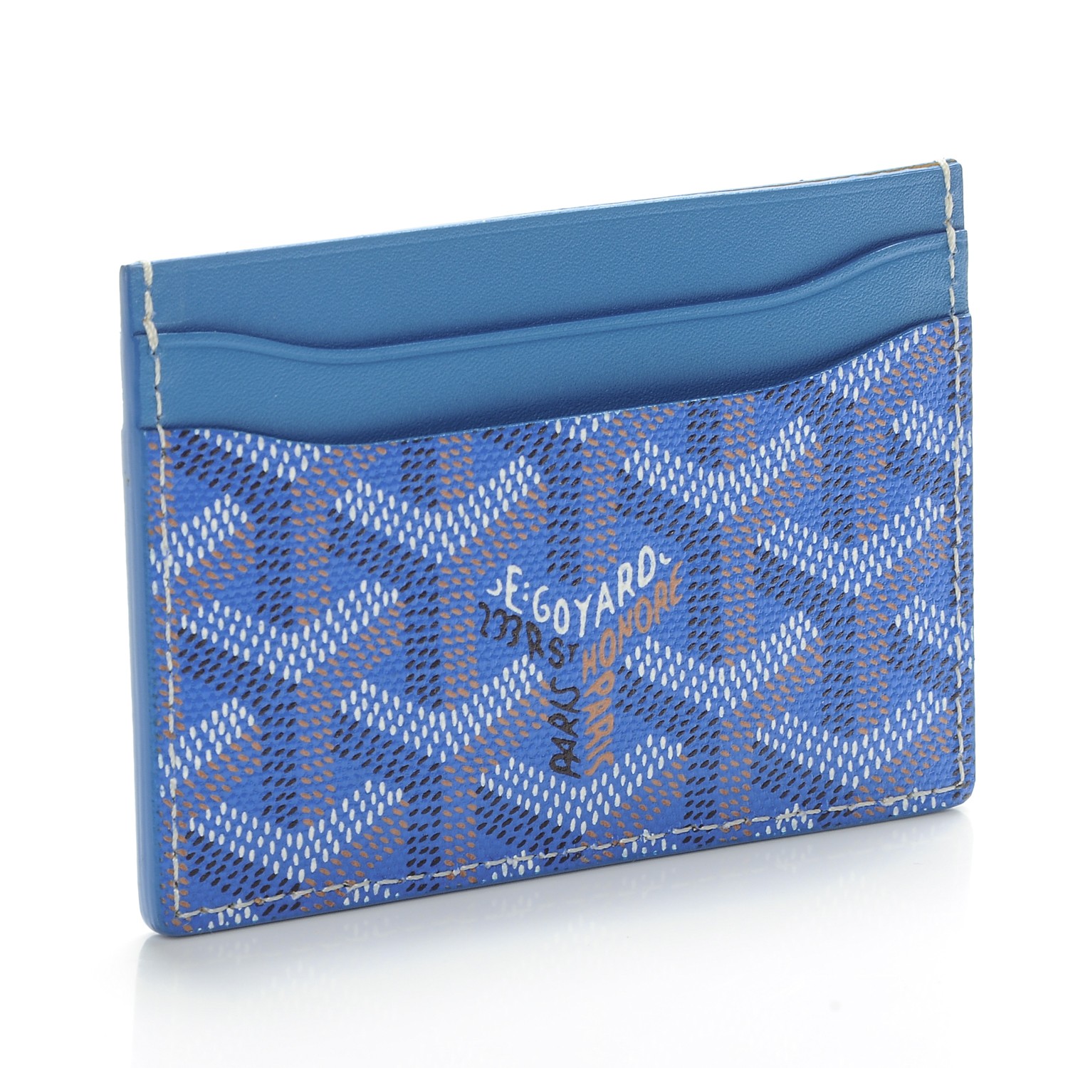goyard blue card holder