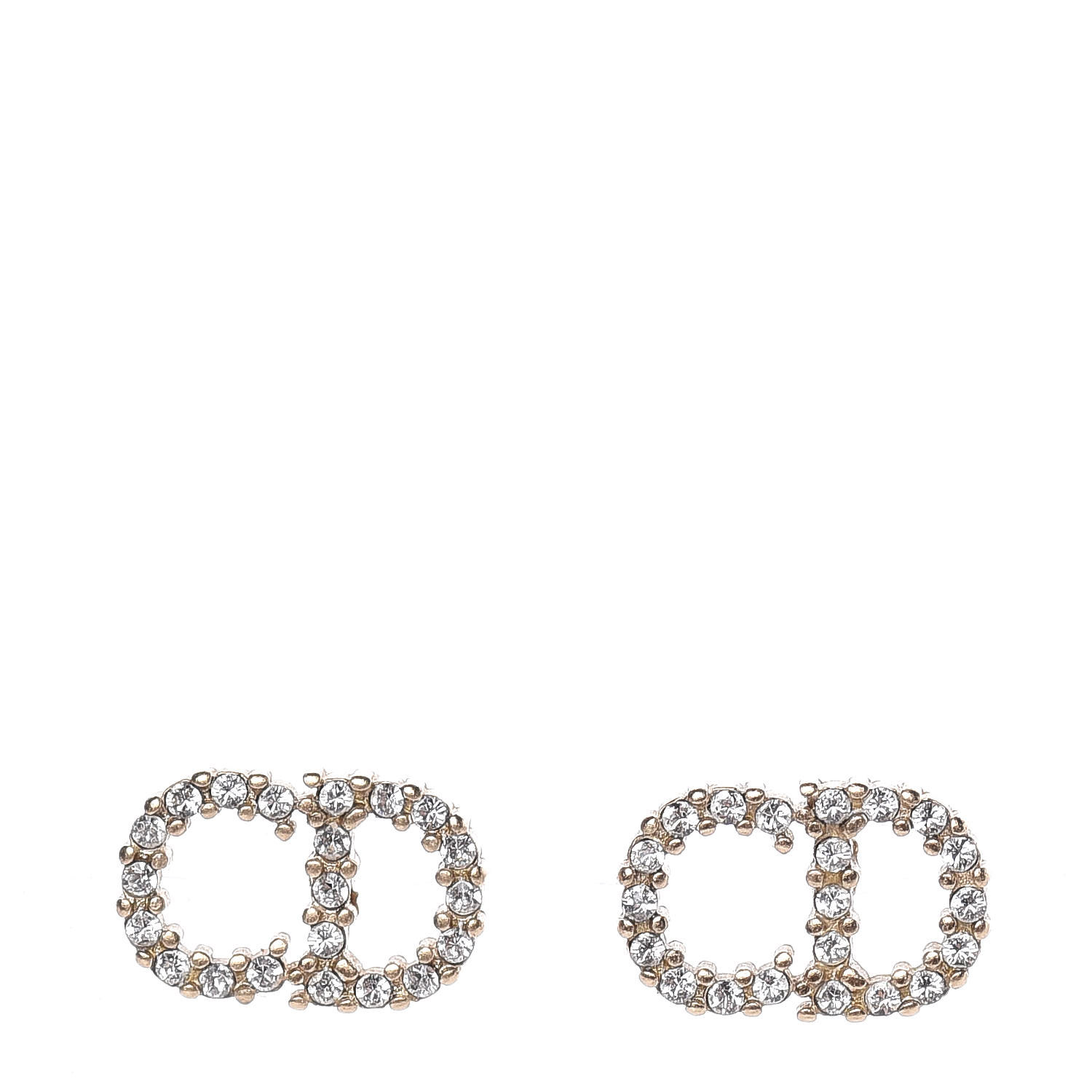 CHRISTIAN DIOR Crystal Clair D Lune Earrings Gold 429581