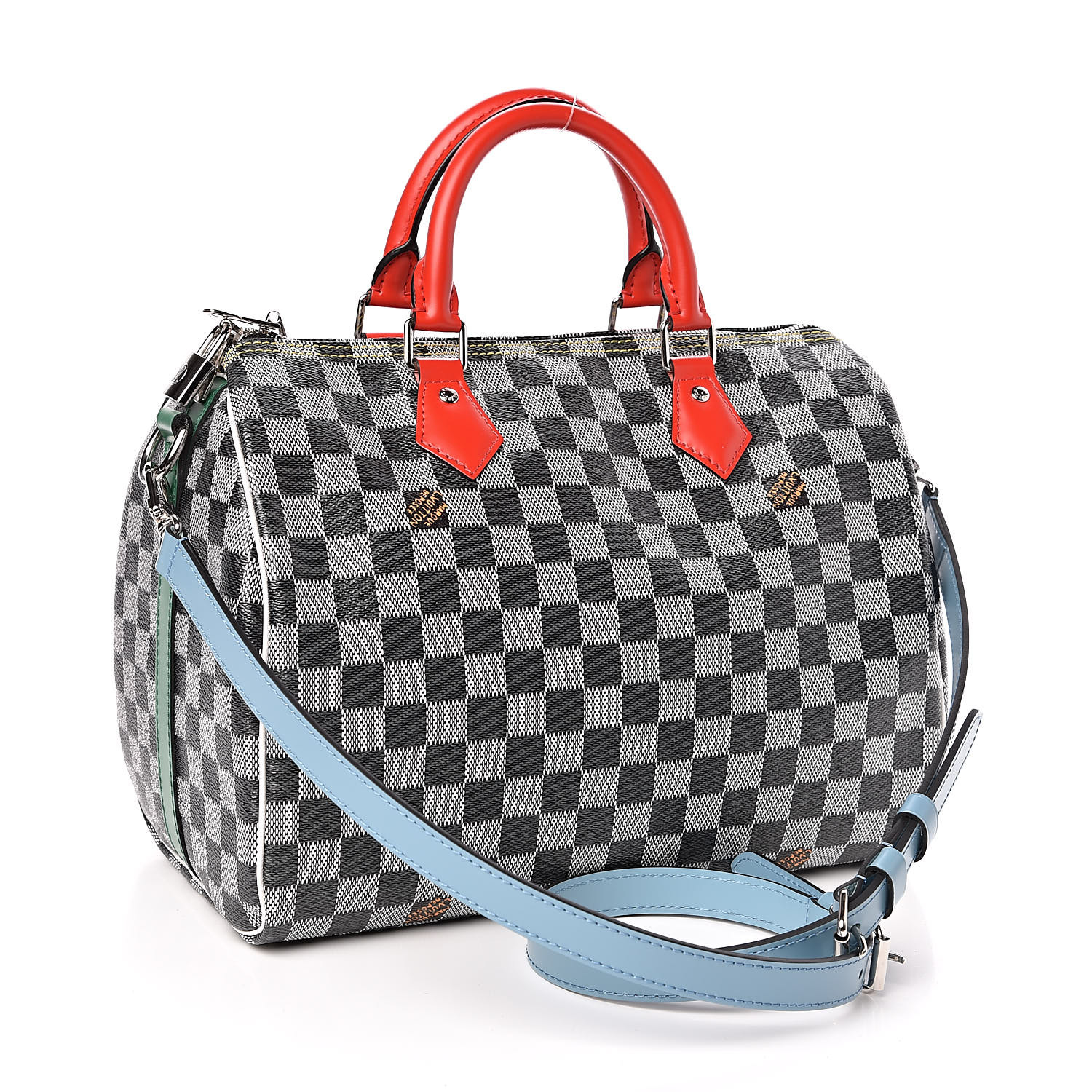 LOUIS VUITTON Damier Speedy Bandouliere 30 Black White 503171