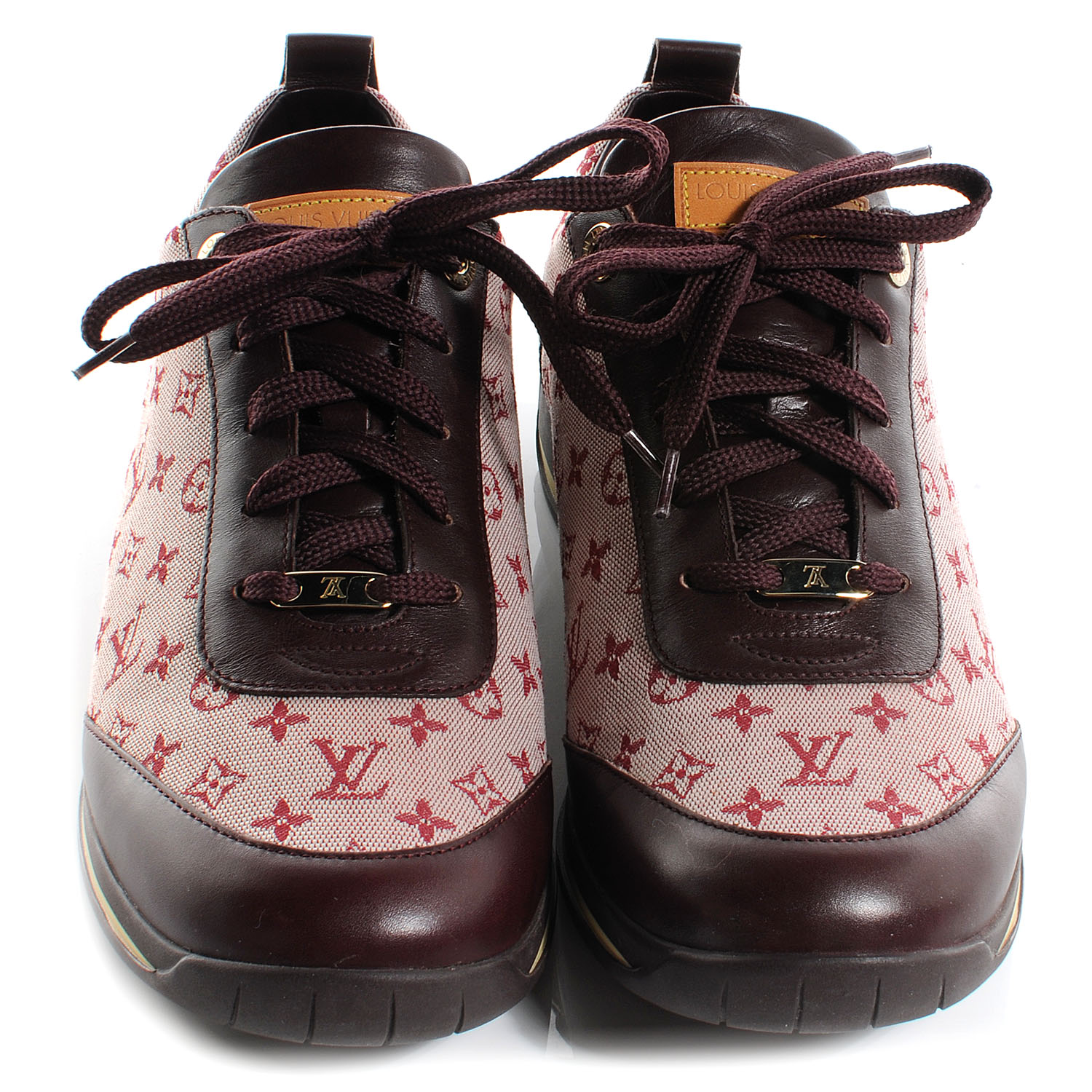 LOUIS VUITTON Mini Lin Monogram Sneakers Tennis Shoes 39 Cherry 57403