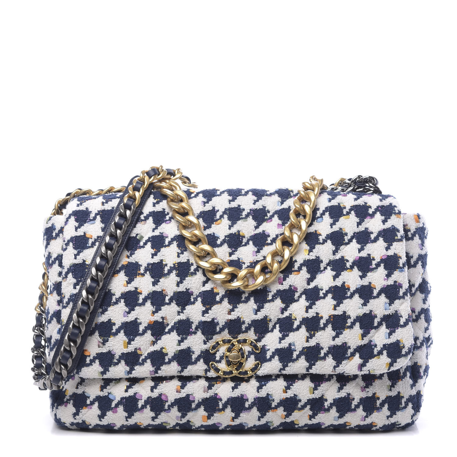 chanel white tweed bolsa