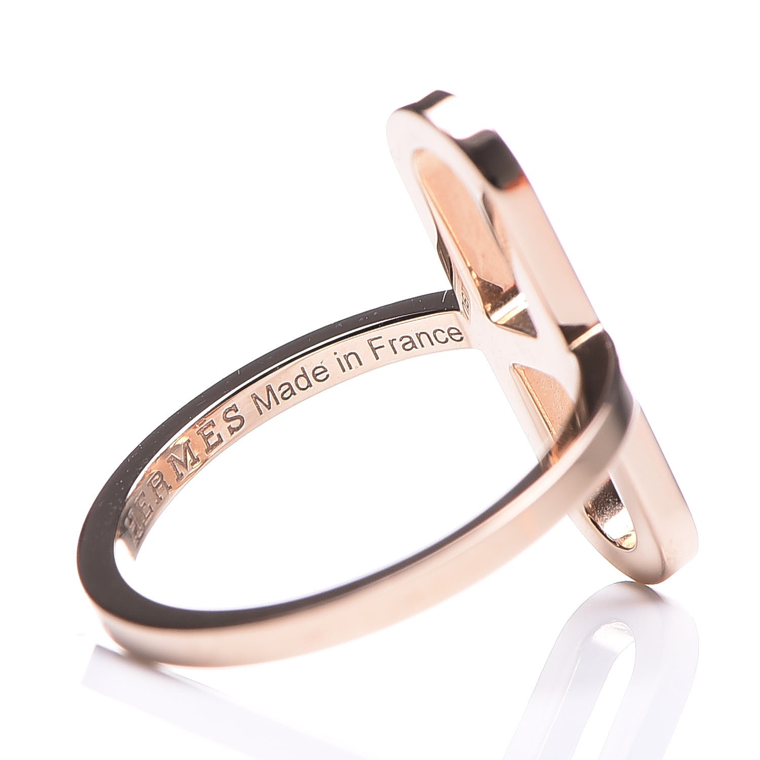 HERMES 18K Rose Gold Ever Chaine d'Ancre Ring Small 50 5.25 281223