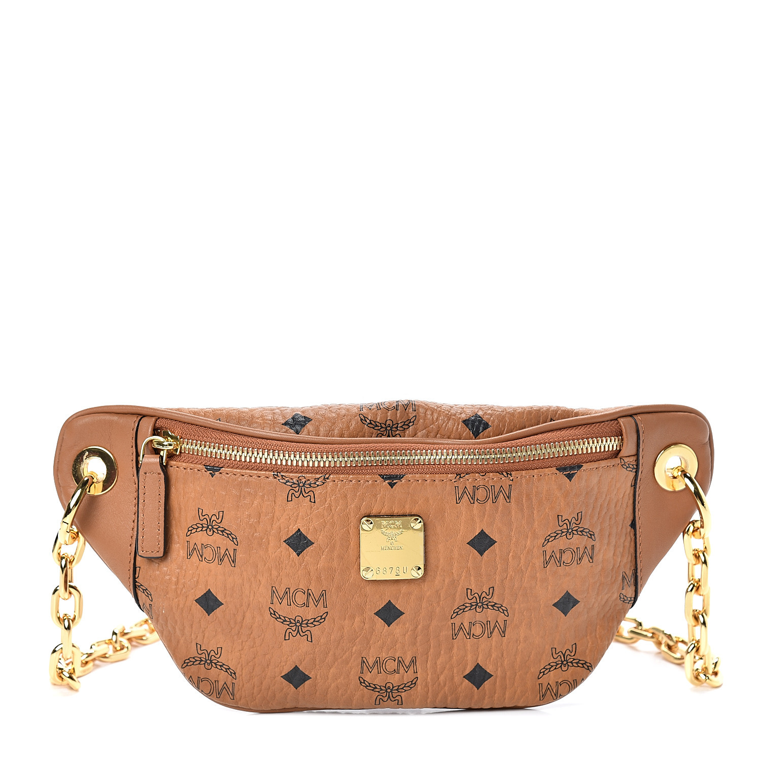 MCM Visetos Stark Belt Bag Cognac 533325