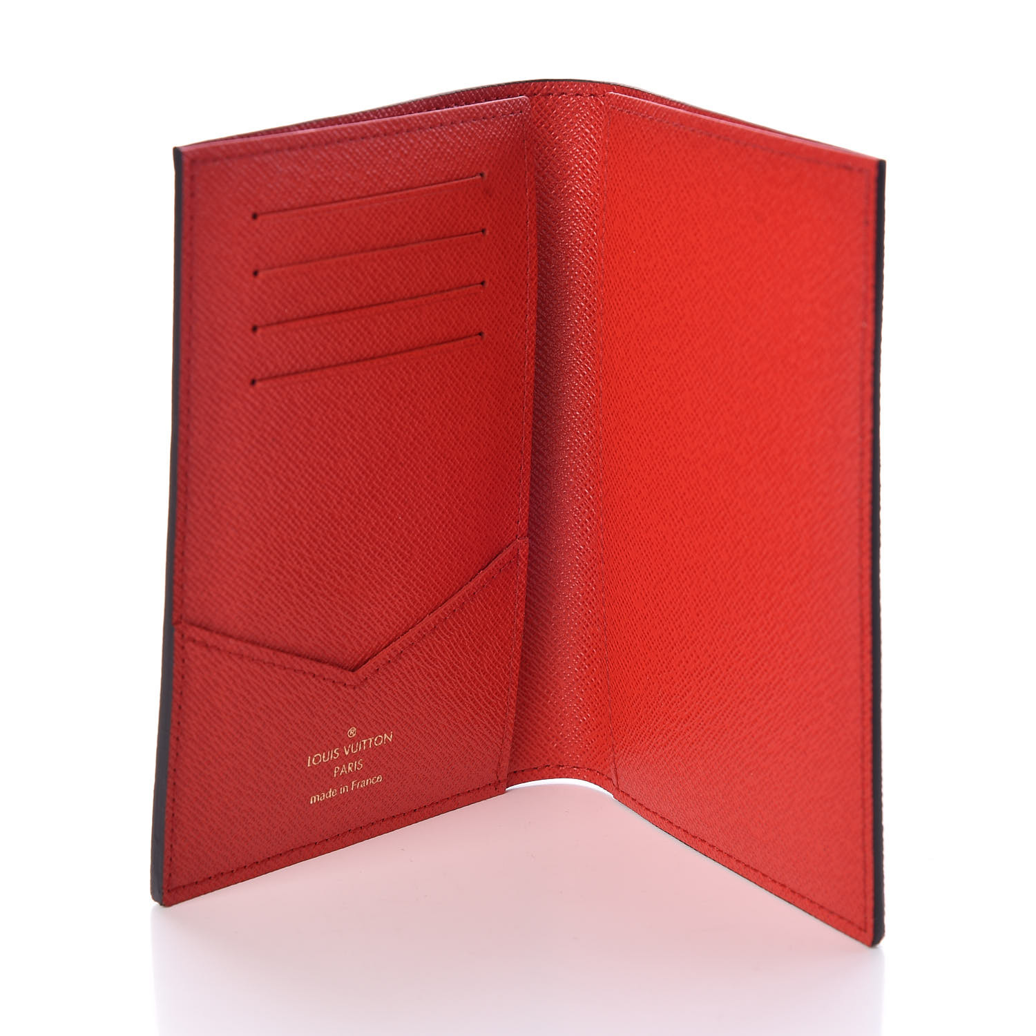 LOUIS VUITTON Monogram Vivienne Xmas Paris Passport Cover Rouge 454186