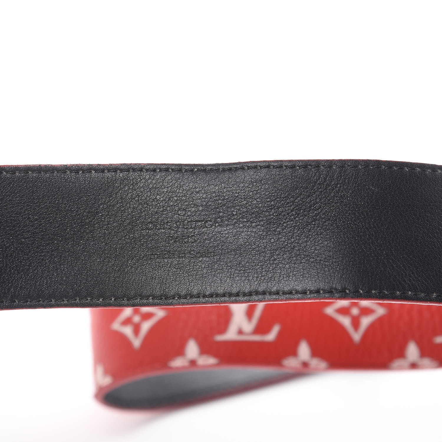 LOUIS VUITTON X Supreme Monogram 40mm LV Initiales Belt 95 38 Red 456297