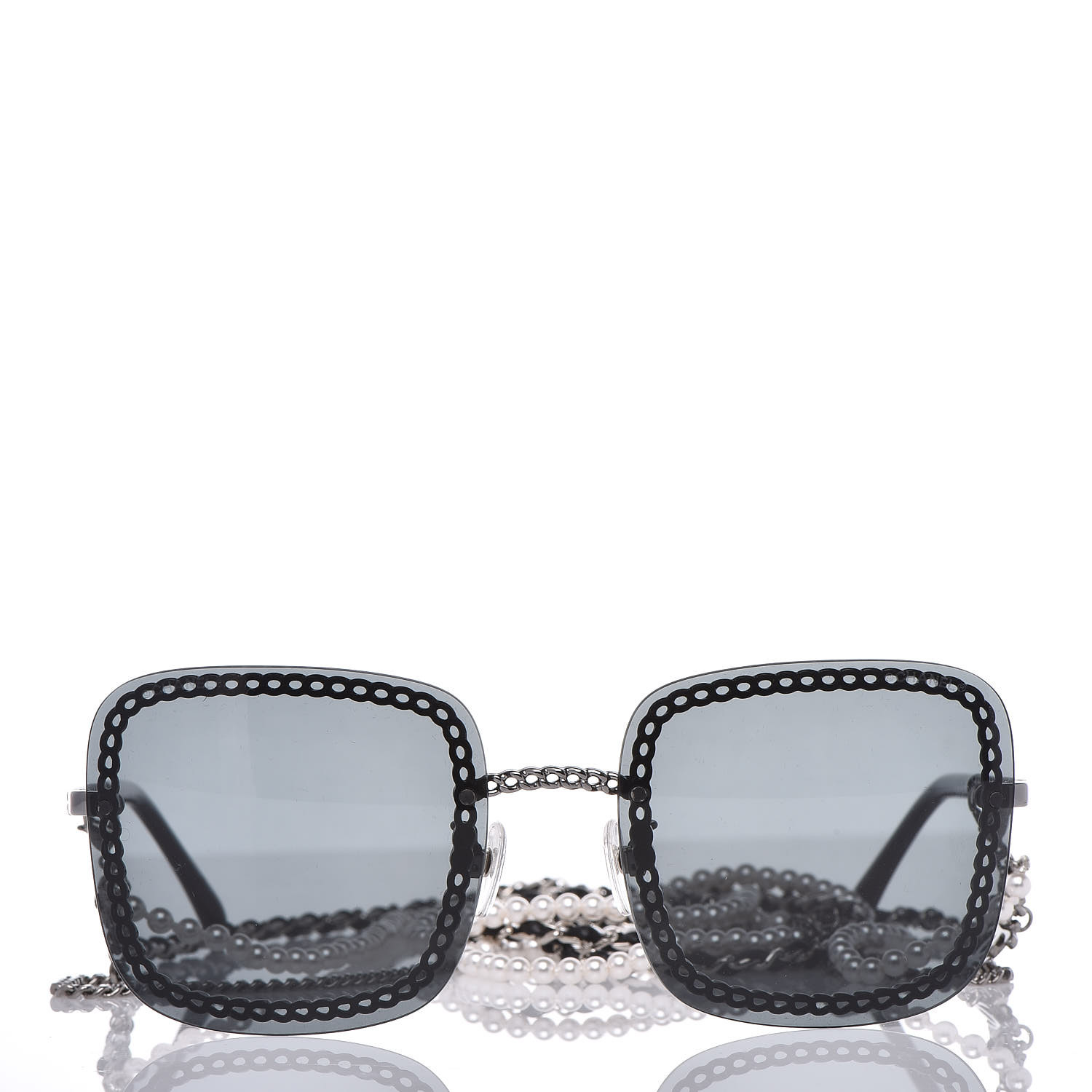 chanel square sunglasses with chain