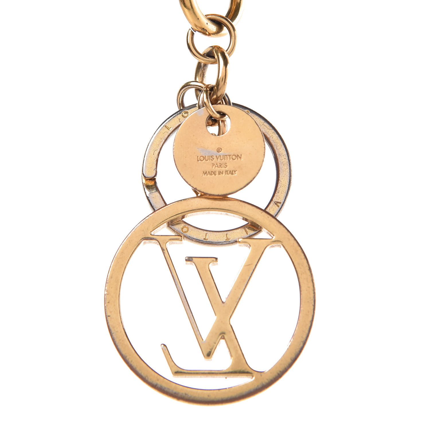 LOUIS VUITTON LV Circle Bag Charm Key Holder Gold 380081