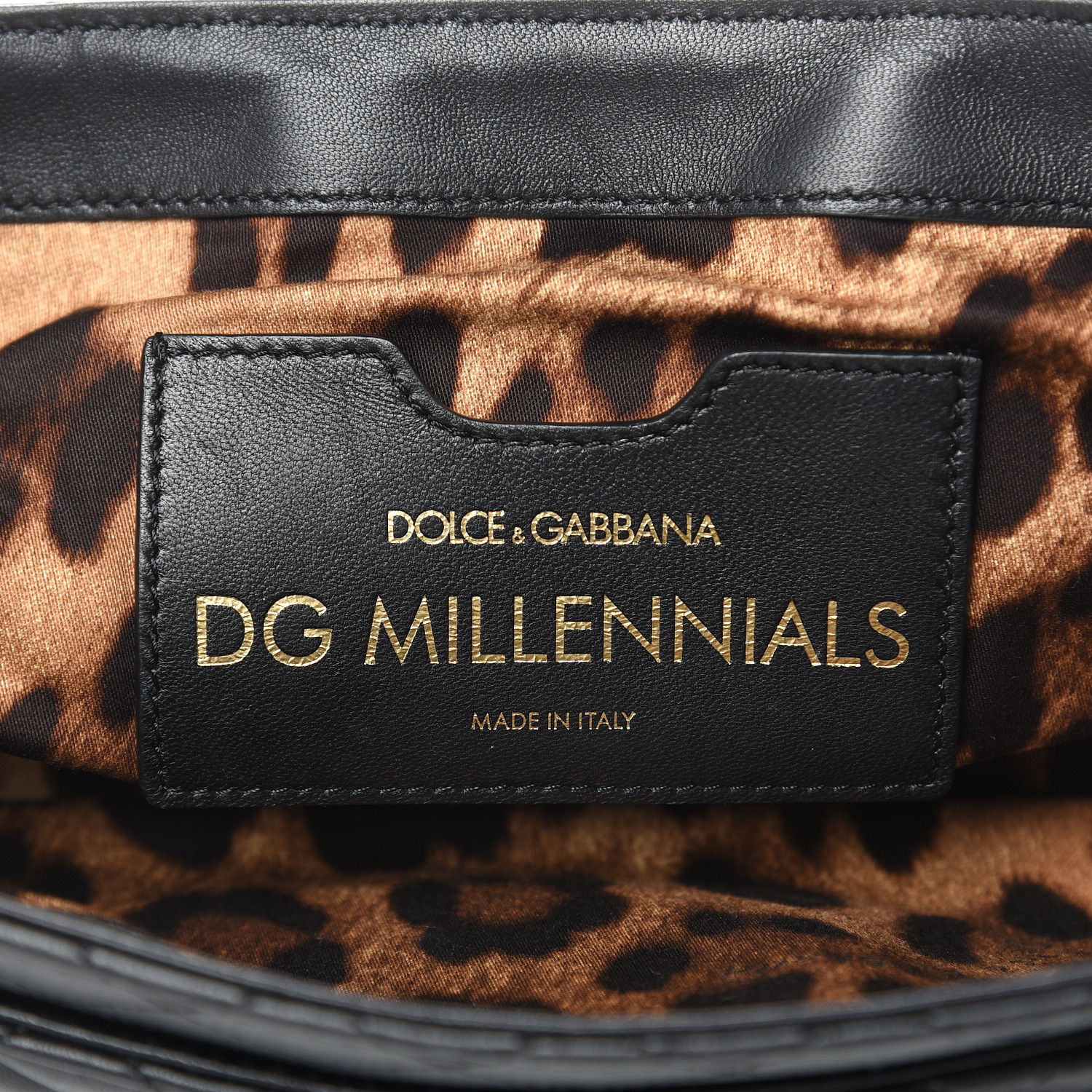 DOLCE & GABBANA Lambskin Quilted Crystal Embellished Millennial 