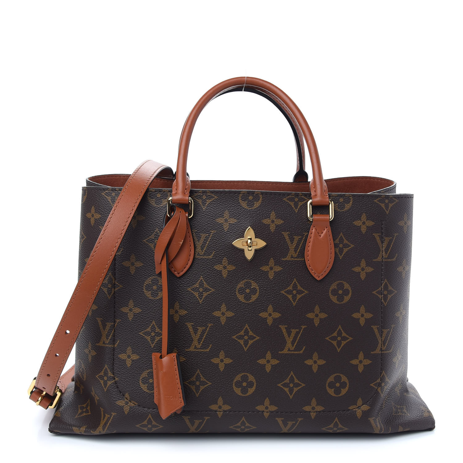 Louis Vuitton Red Leather And Brown Monogram Coated Canvas Flower Tote Gold  Hardware, 2020 Available For Immediate Sale At Sotheby's