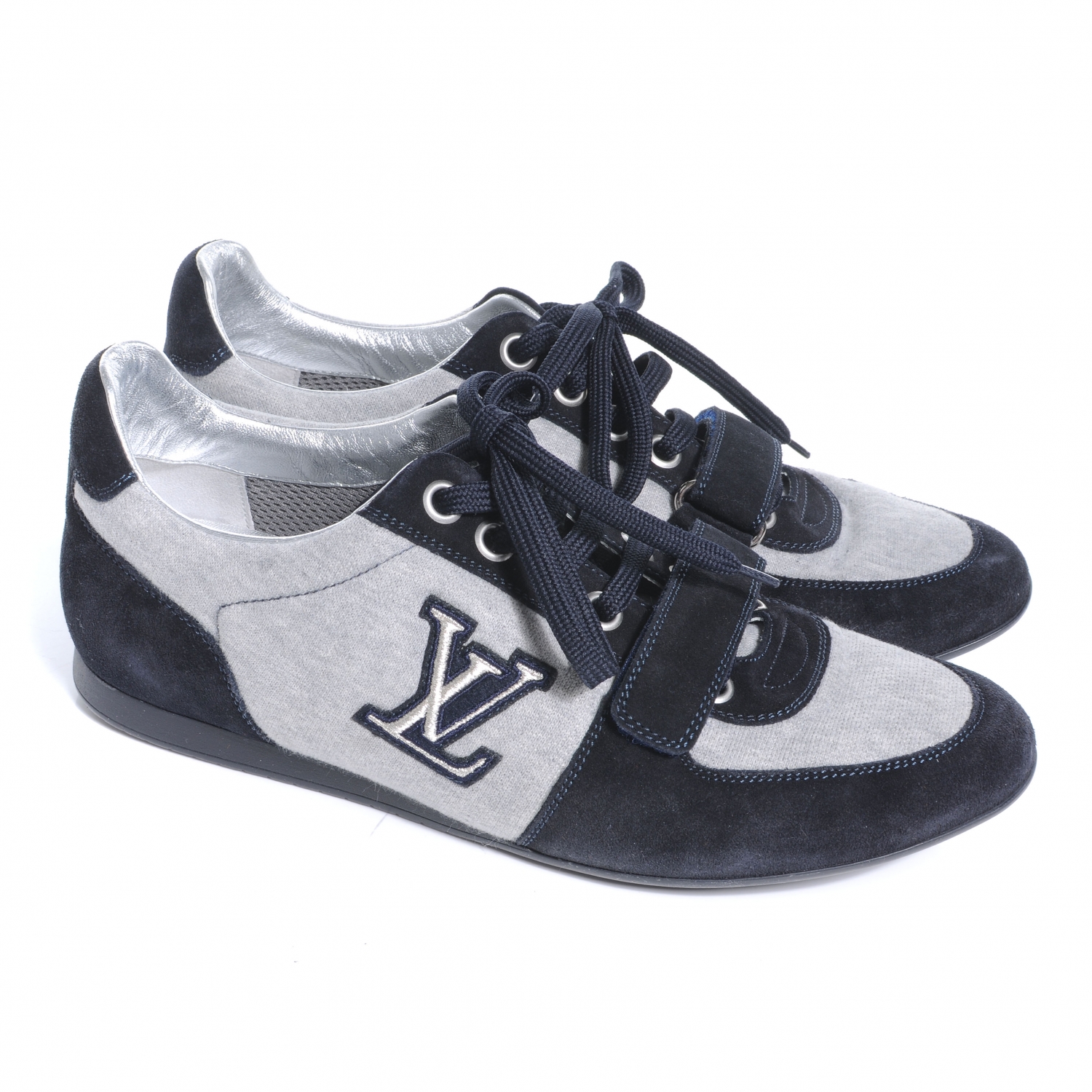 LOUIS VUITTON Suede Stardust Sneakers Mens 5.5 Grey 49455