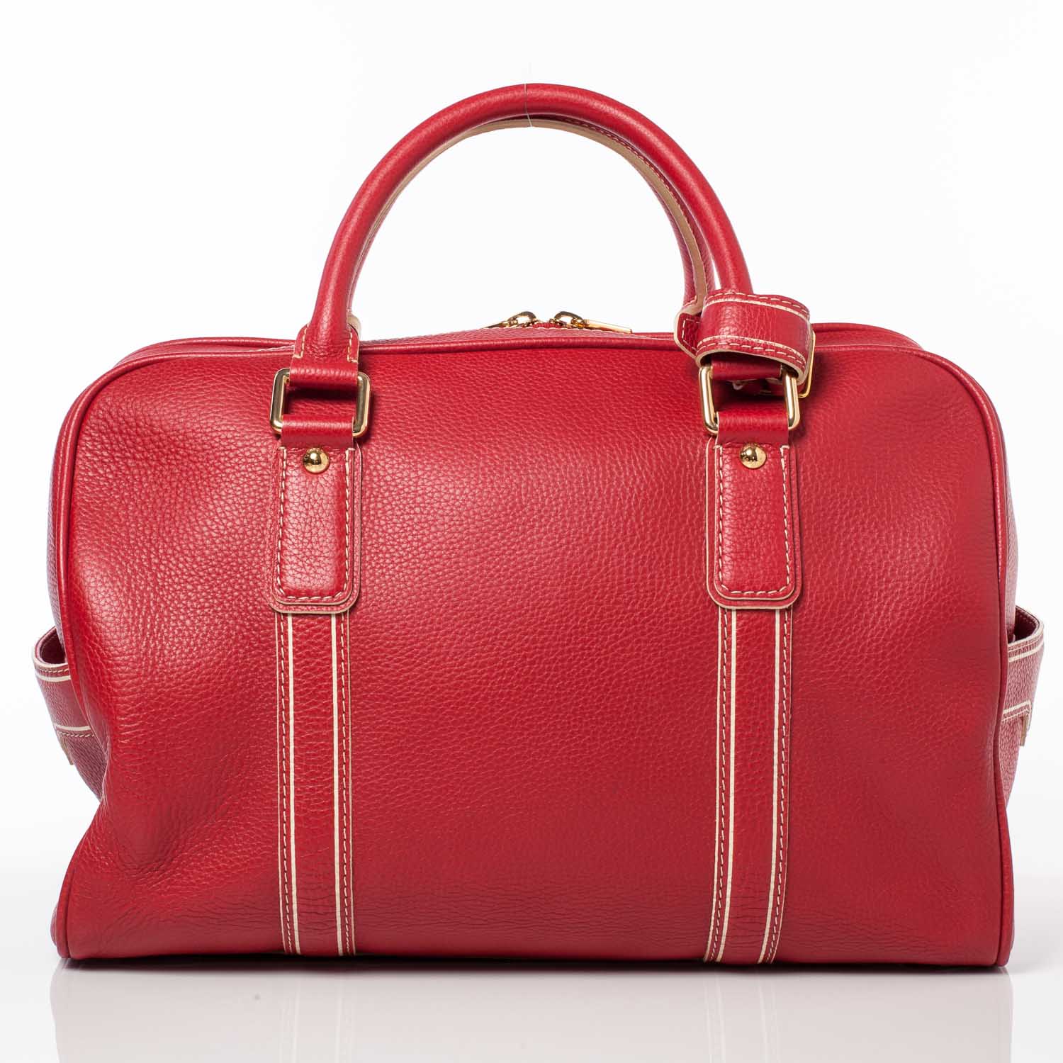 LOUIS VUITTON Tobago Leather Carryall Red 37192