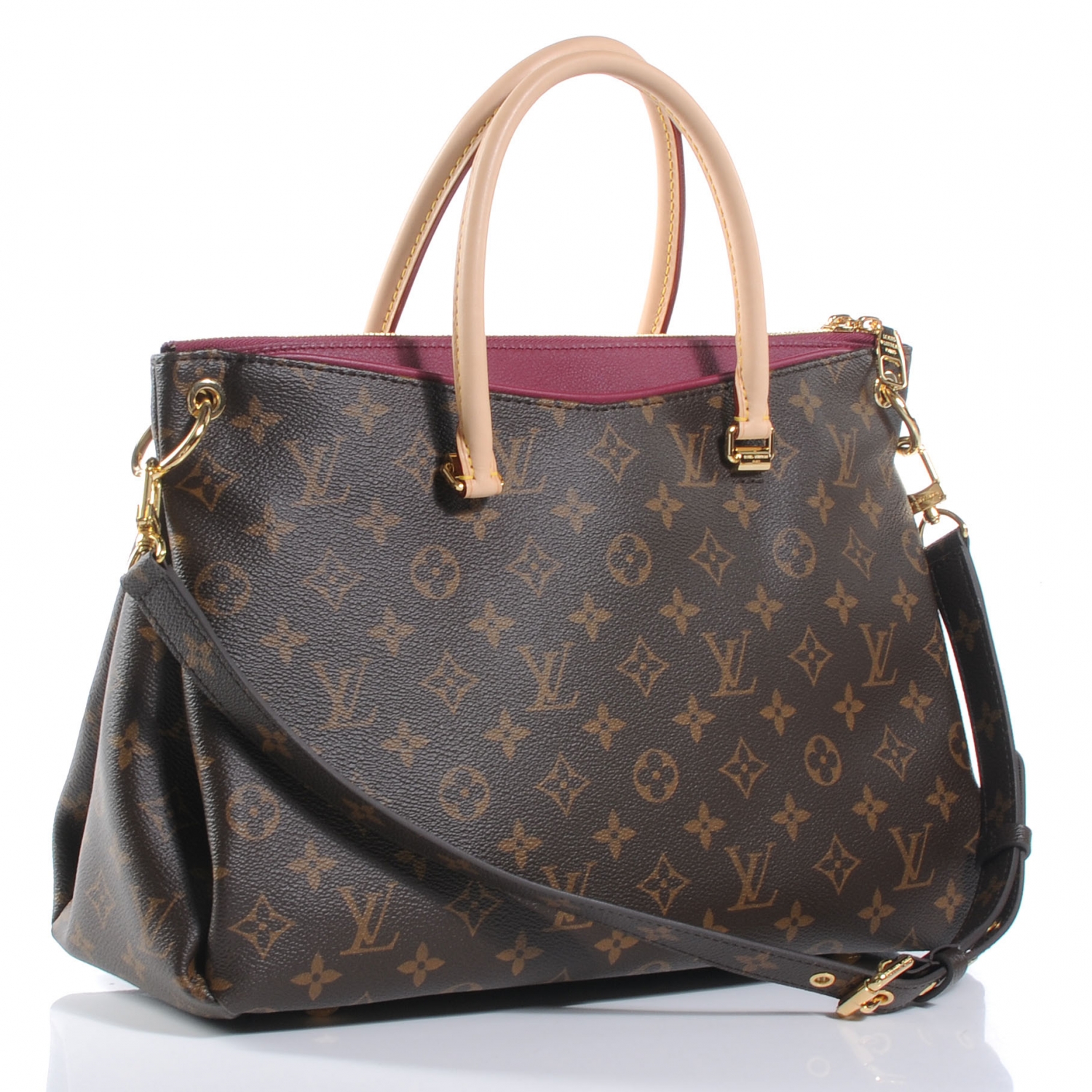 Louis Vuitton Bag Pallas Mm Monogram Calf Leather Black Handbag