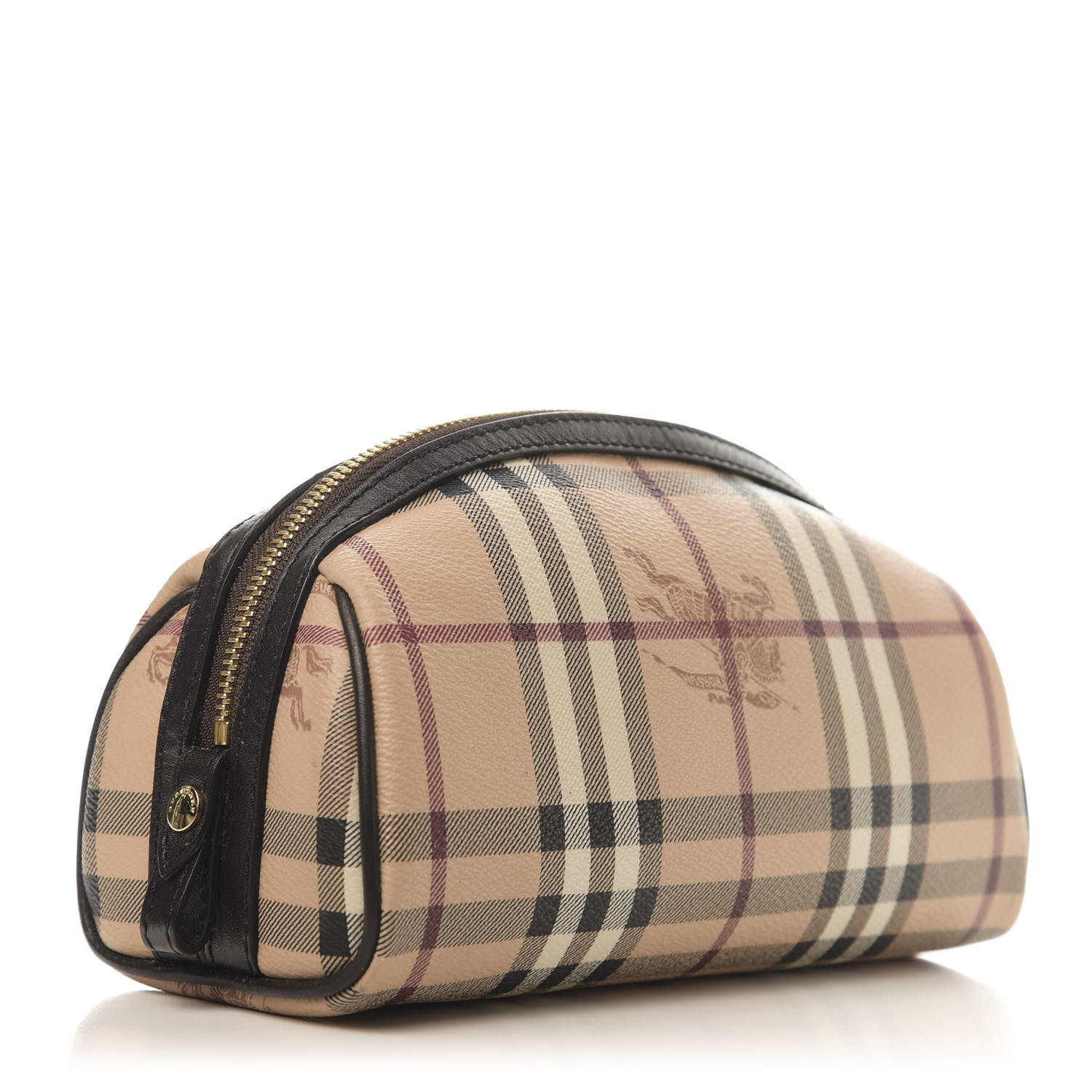 BURBERRY Haymarket Check Evelyn Cosmetic Bag Chocolate 600436 ...