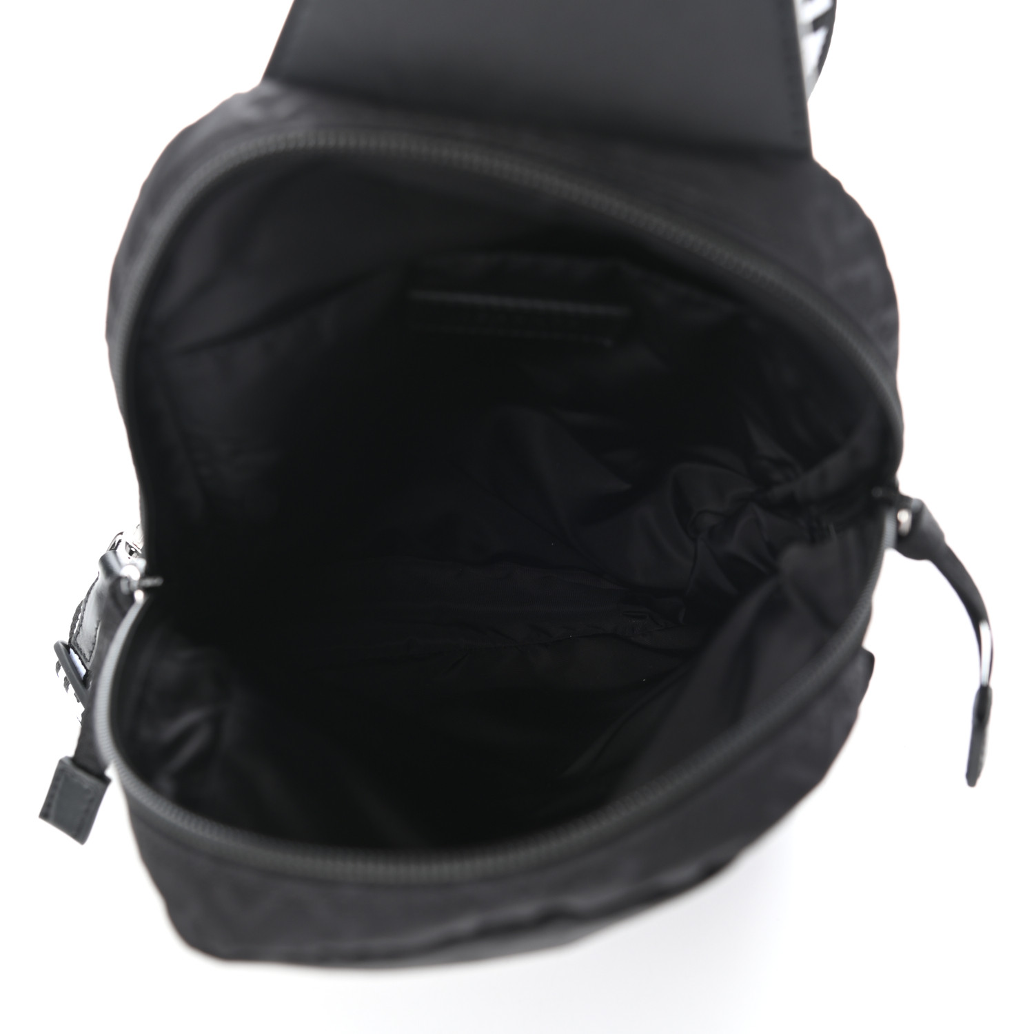 VERSACE Nylon Sling Bag Black 759360 | FASHIONPHILE