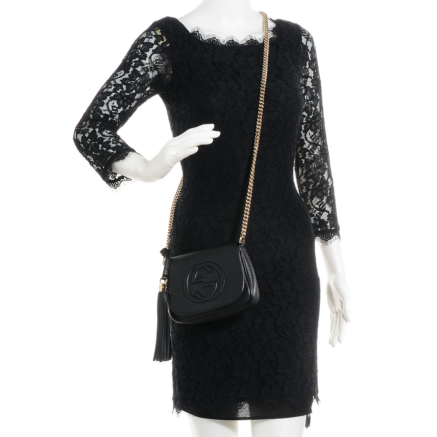 gucci soho mini chain bag black