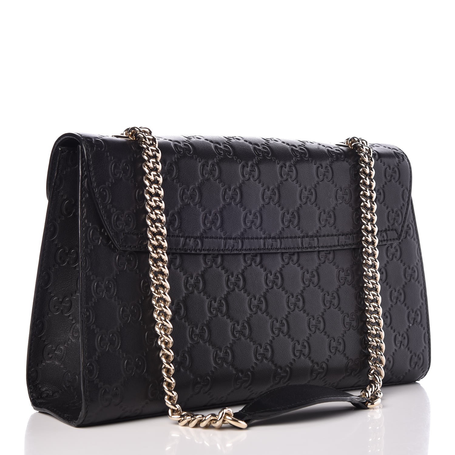 GUCCI Guccissima Medium Emily Chain Shoulder Bag Black 326071