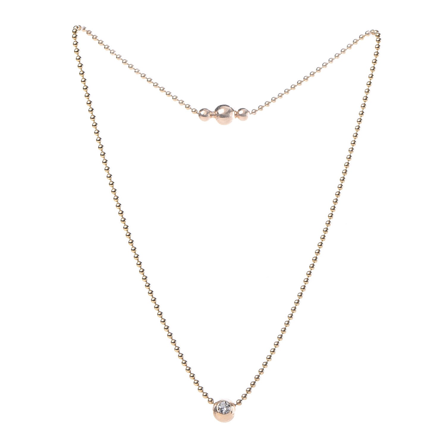 CARTIER 18K Yellow Gold Diamond Beaded Chain Necklace 339915