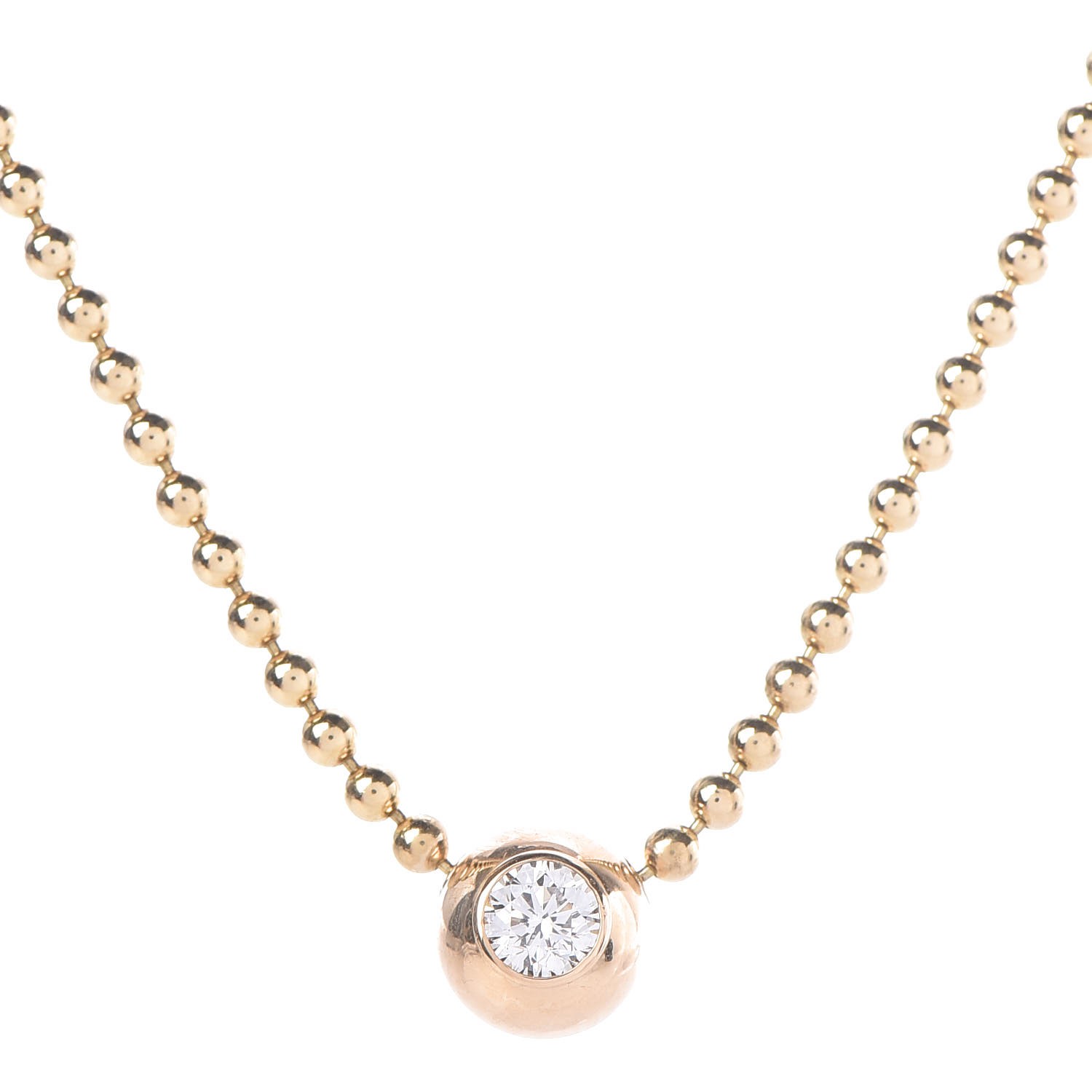 CARTIER 18K Yellow Gold Diamond Beaded Chain Necklace 339915