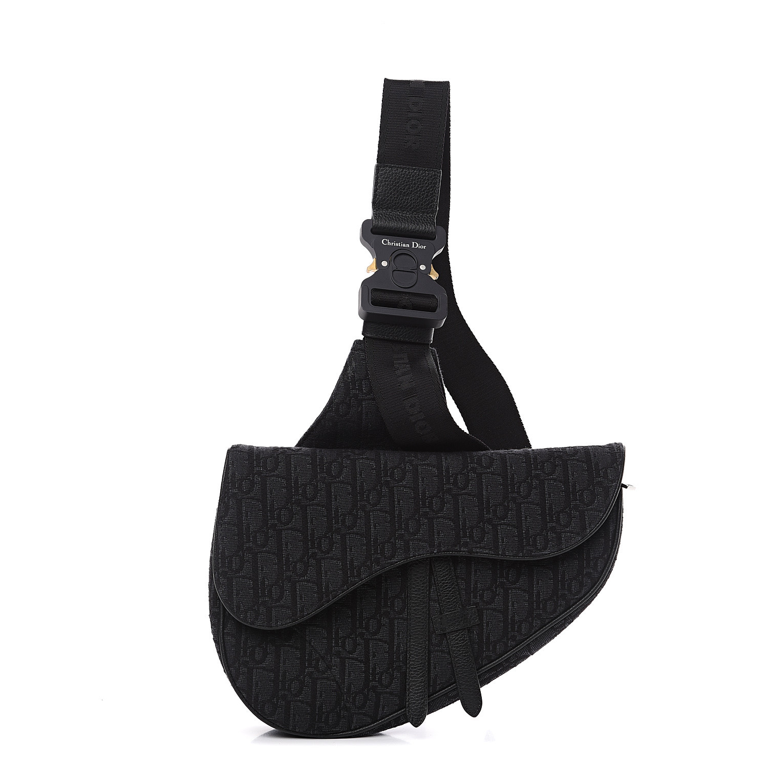 dior oblique saddle bag black