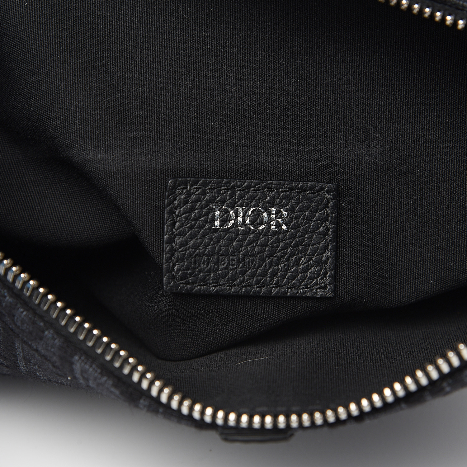 CHRISTIAN DIOR Oblique Mens Saddle Bag Black 557012