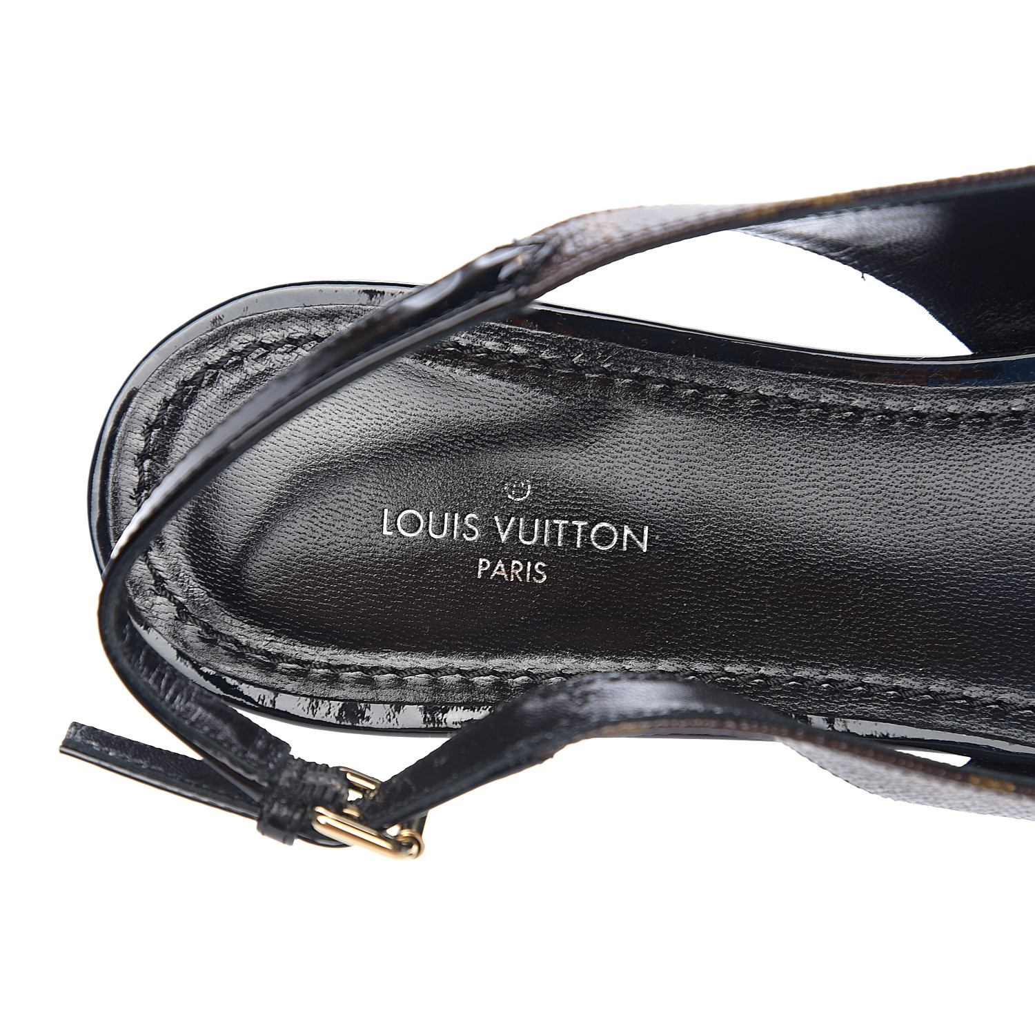 LOUIS VUITTON Patent Monogram Cherie Slingback Ballerina Flats 38 559421