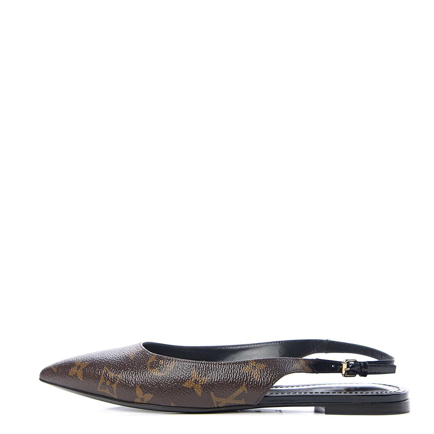 LOUIS VUITTON Patent Monogram Cherie Slingback Ballerina Flats 38 559421