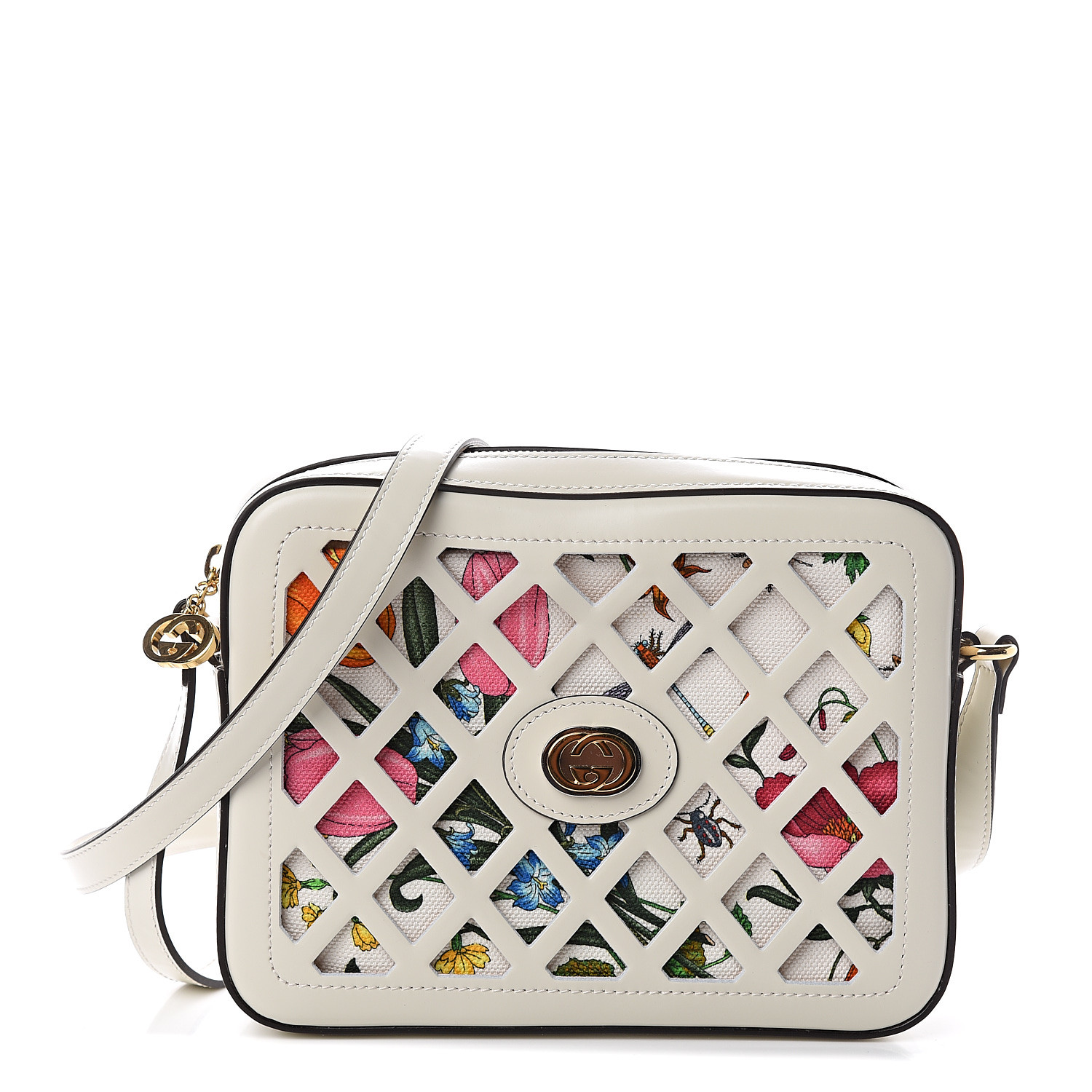 gucci white floral bag
