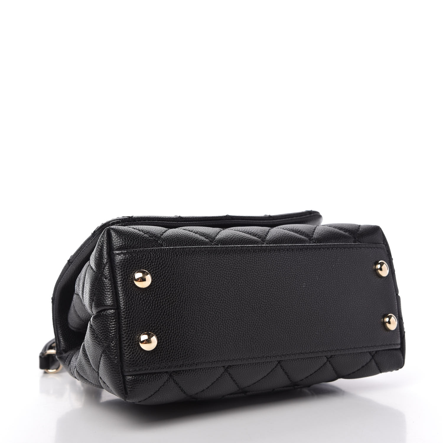 caviar quilted extra mini coco handle flap black