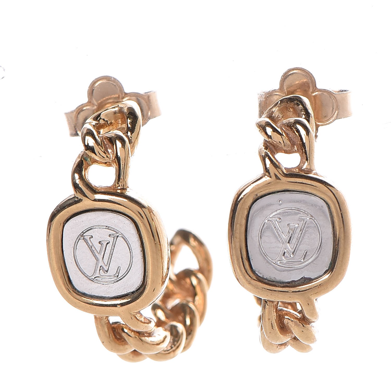 LOUIS VUITTON LV ID Chain Hoop Earrings 330971