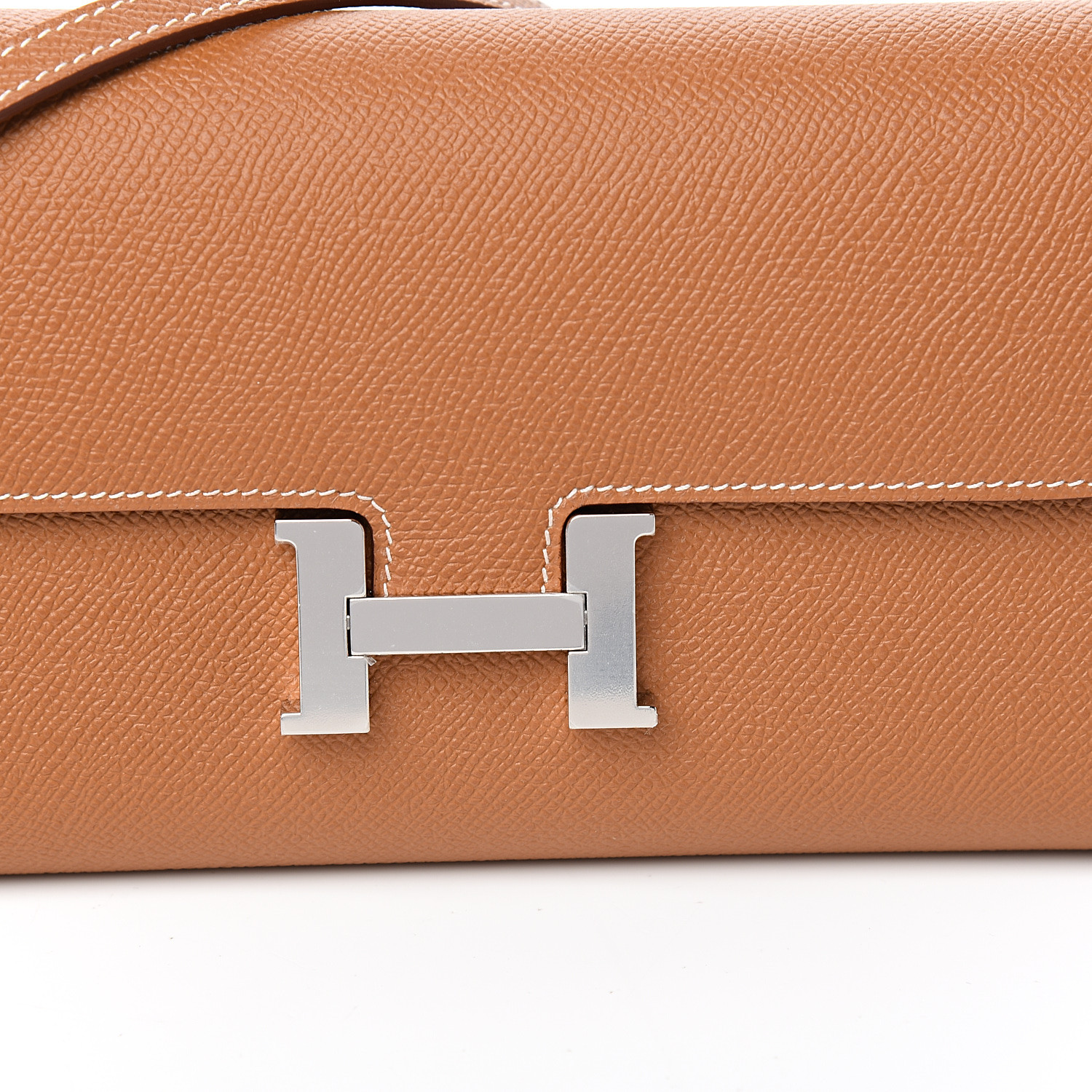 HERMES Epsom Constance Long Wallet To Go Gold 546718 | FASHIONPHILE
