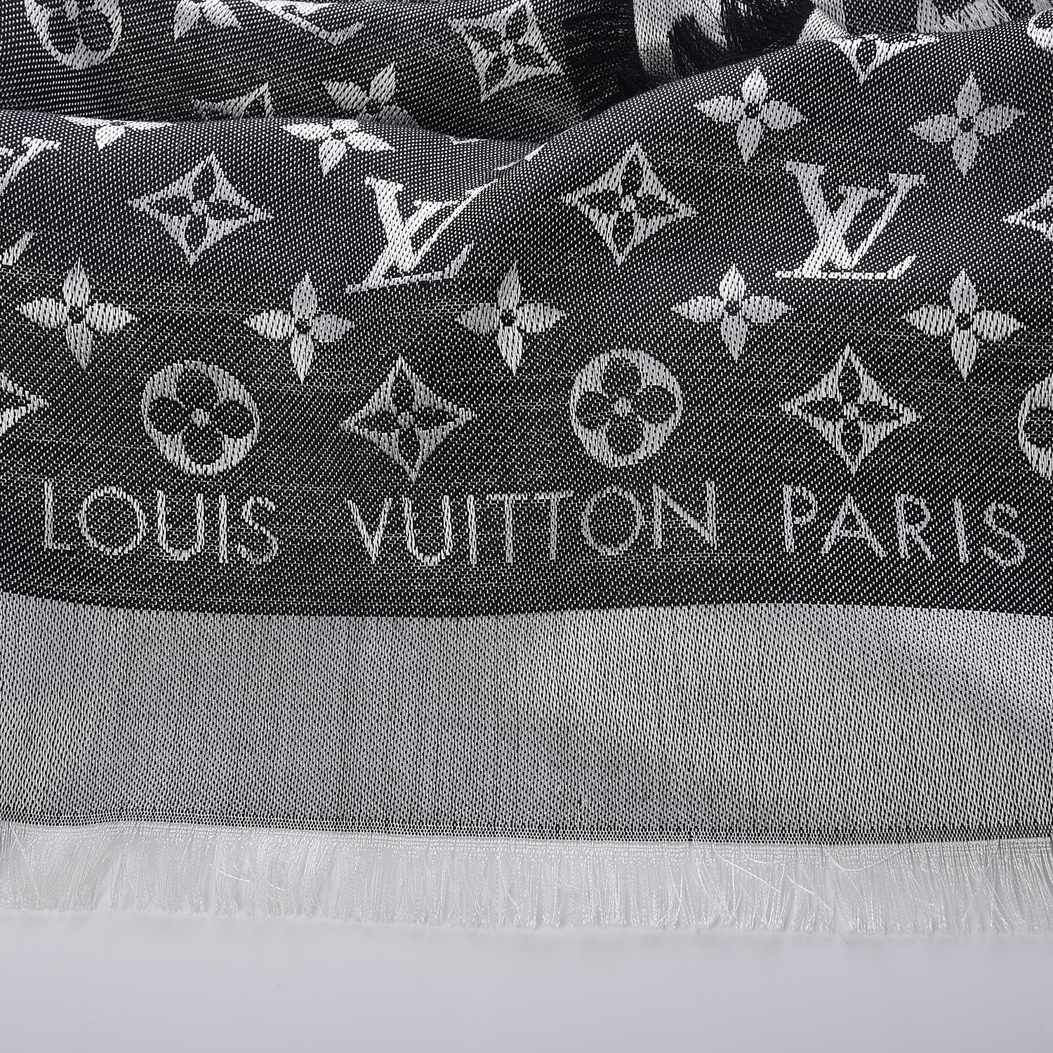 Louis Vuitton Monogram Print 100% Silk Square Scarf in Cappuccino