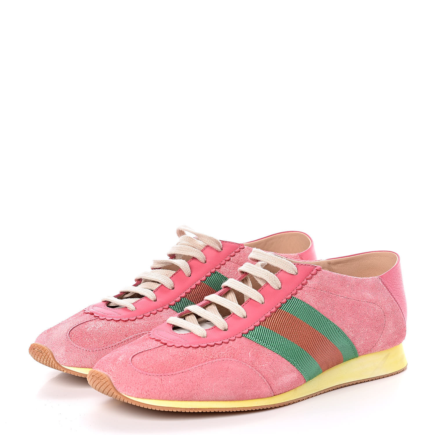 gucci suede sneaker with web