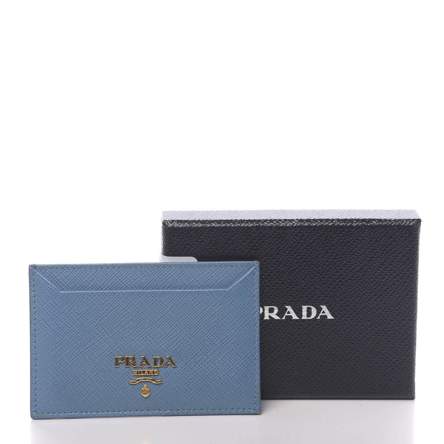 PRADA Saffiano Metal Card Case Astrale 637357 | FASHIONPHILE