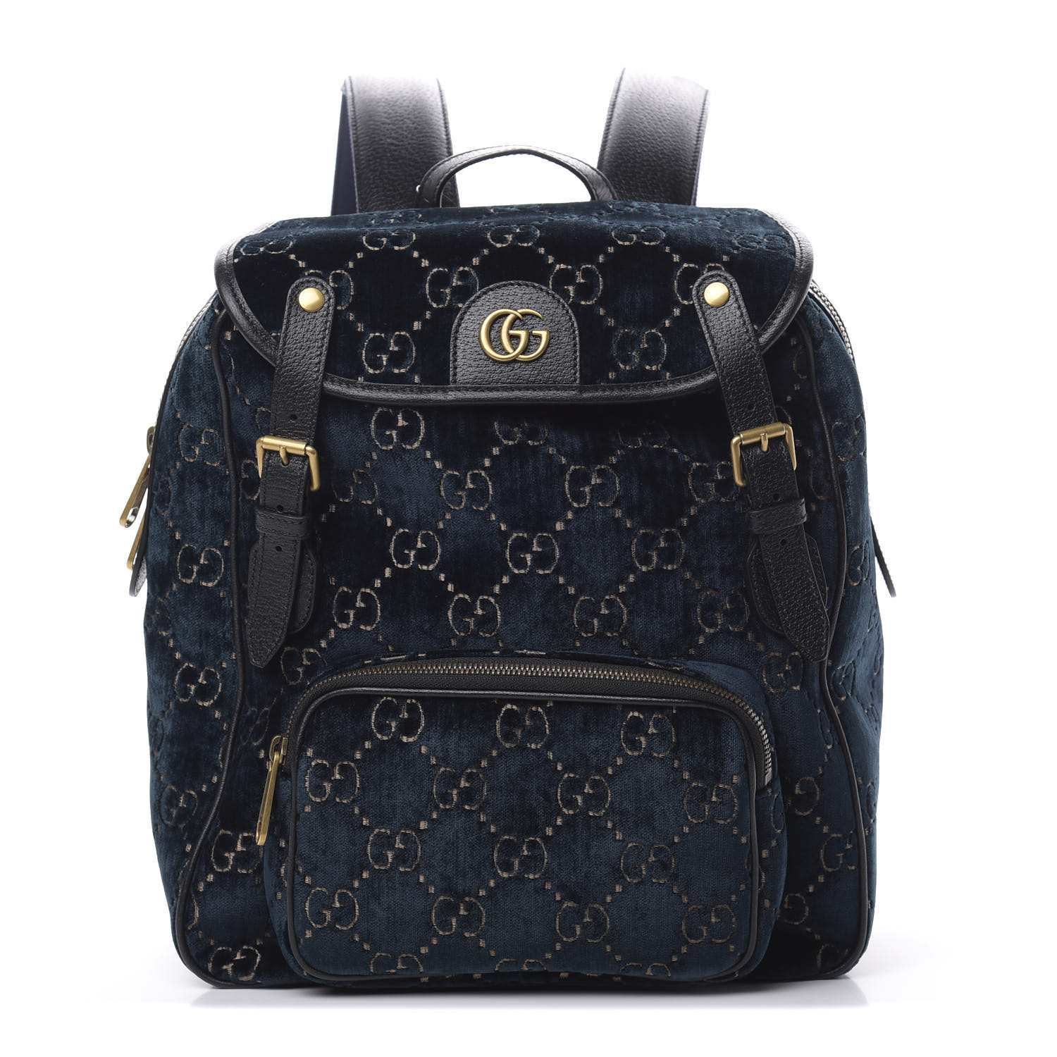 gucci blue velvet backpack