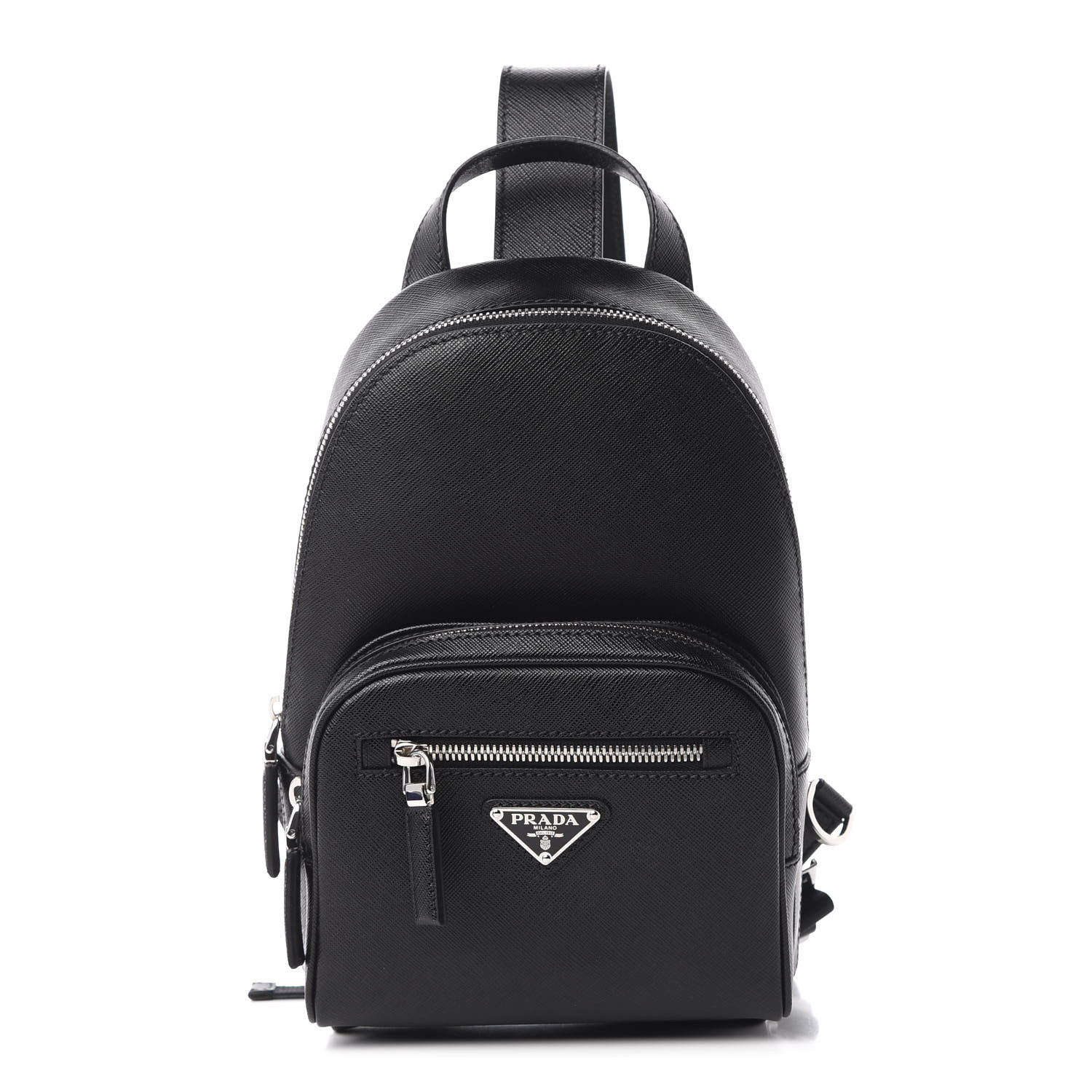 PRADA Saffiano Sling Backpack Black 618379 | FASHIONPHILE