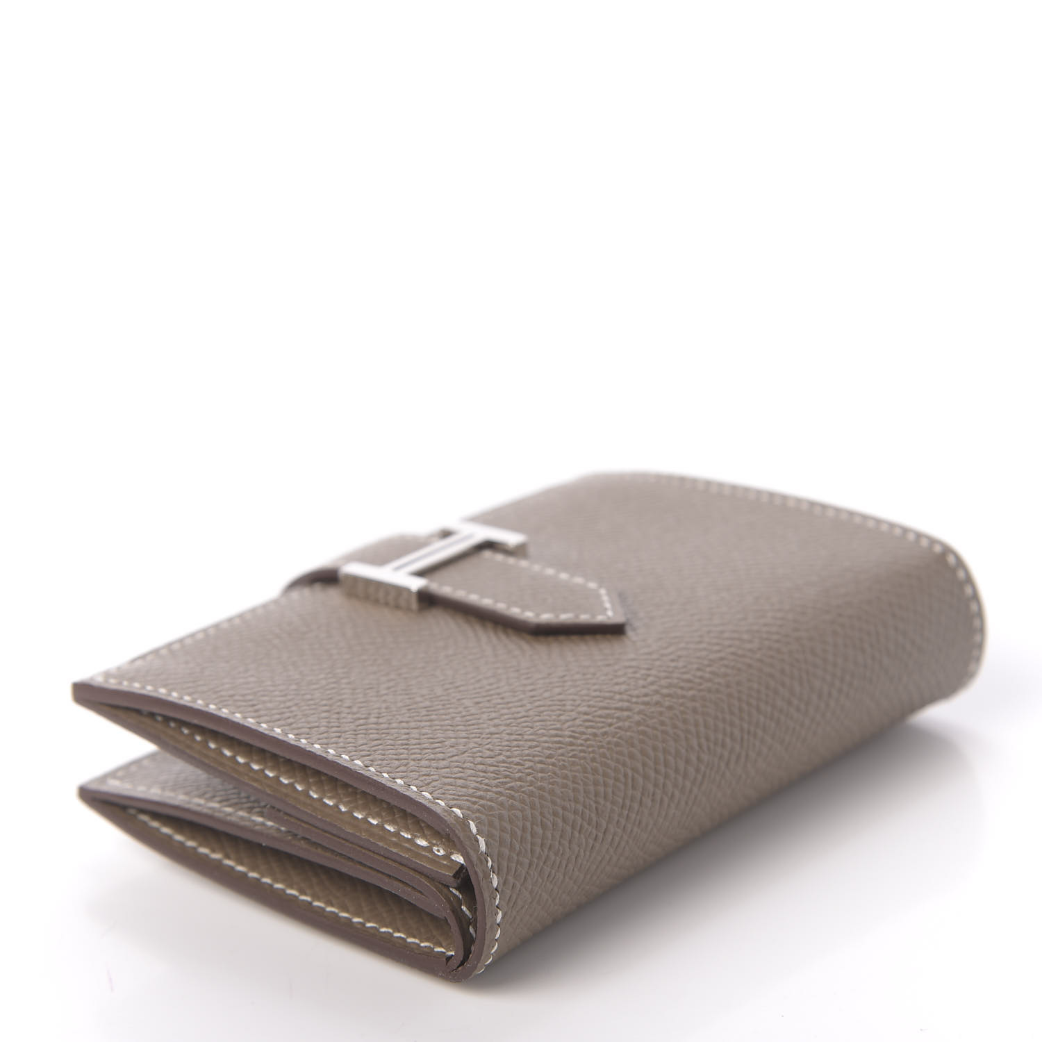 HERMES Epsom Mini Bearn Wallet Etoupe 622739 | FASHIONPHILE